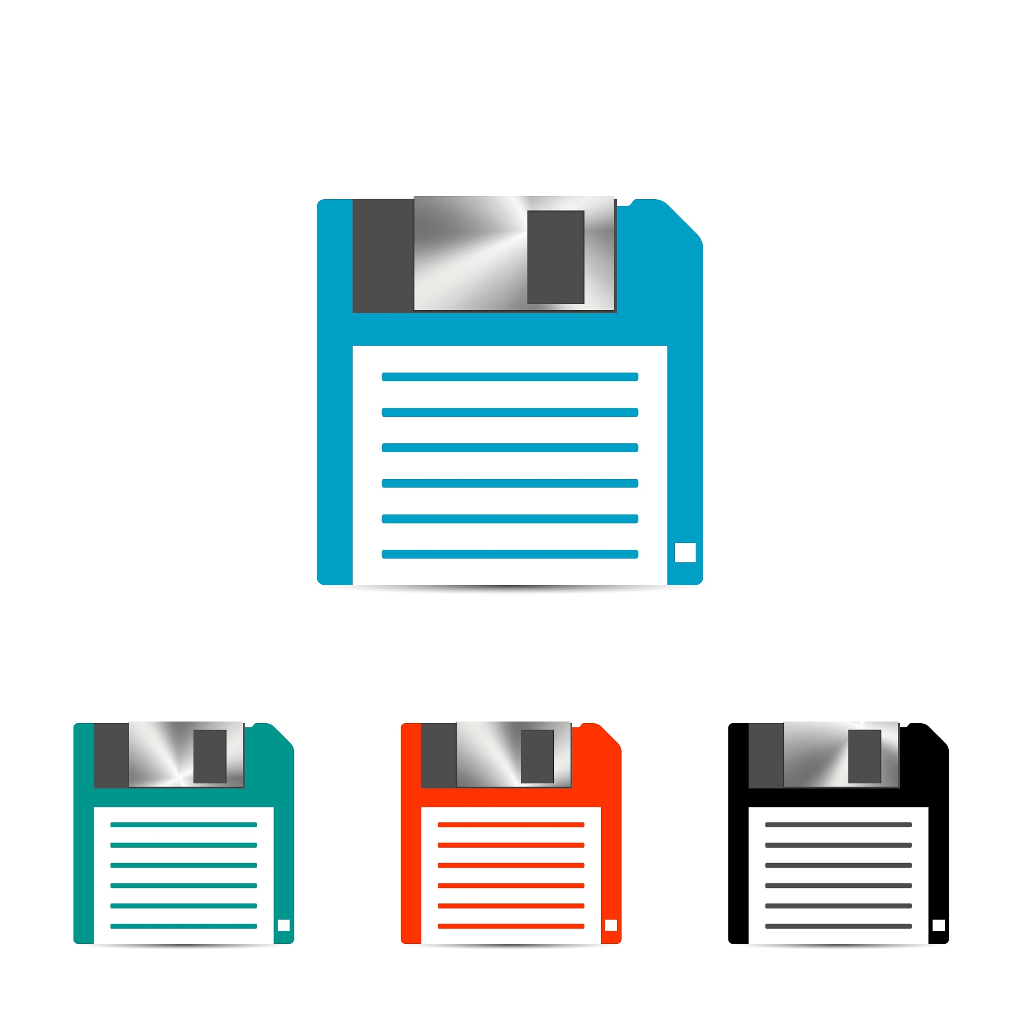 set of colored floppy icon