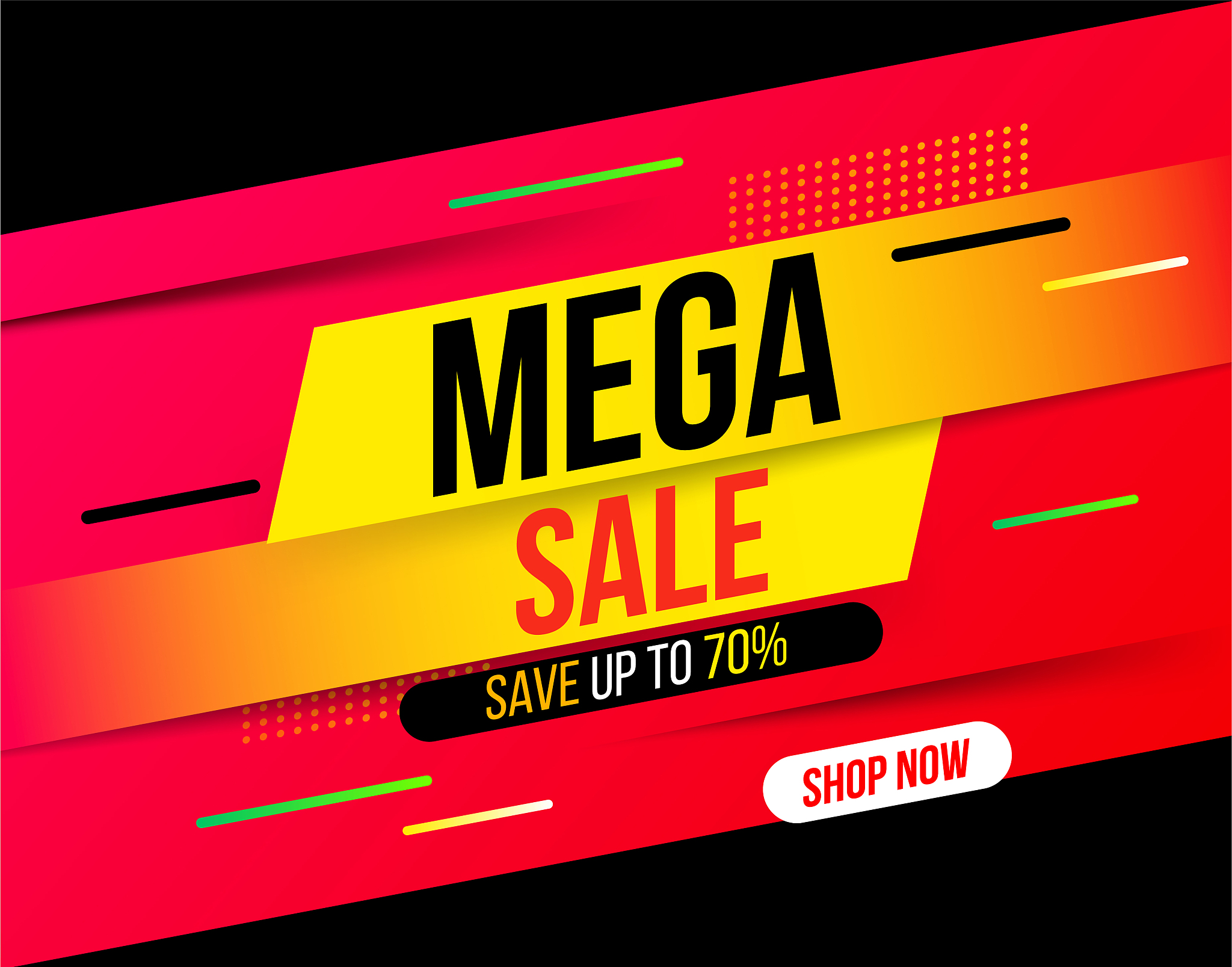 abstract dynamic sale banner in bright red color for special off