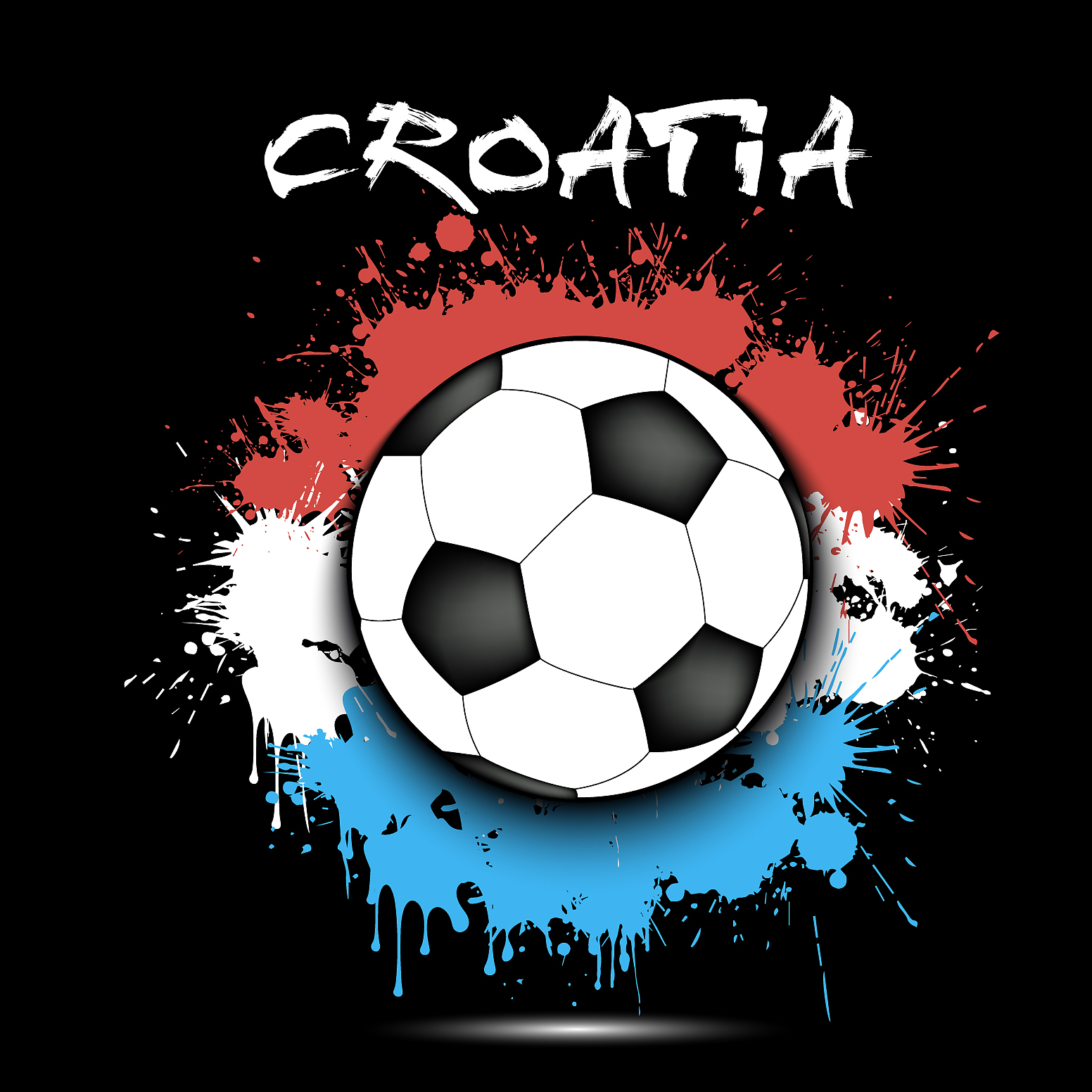 soccer ball and croatia flag