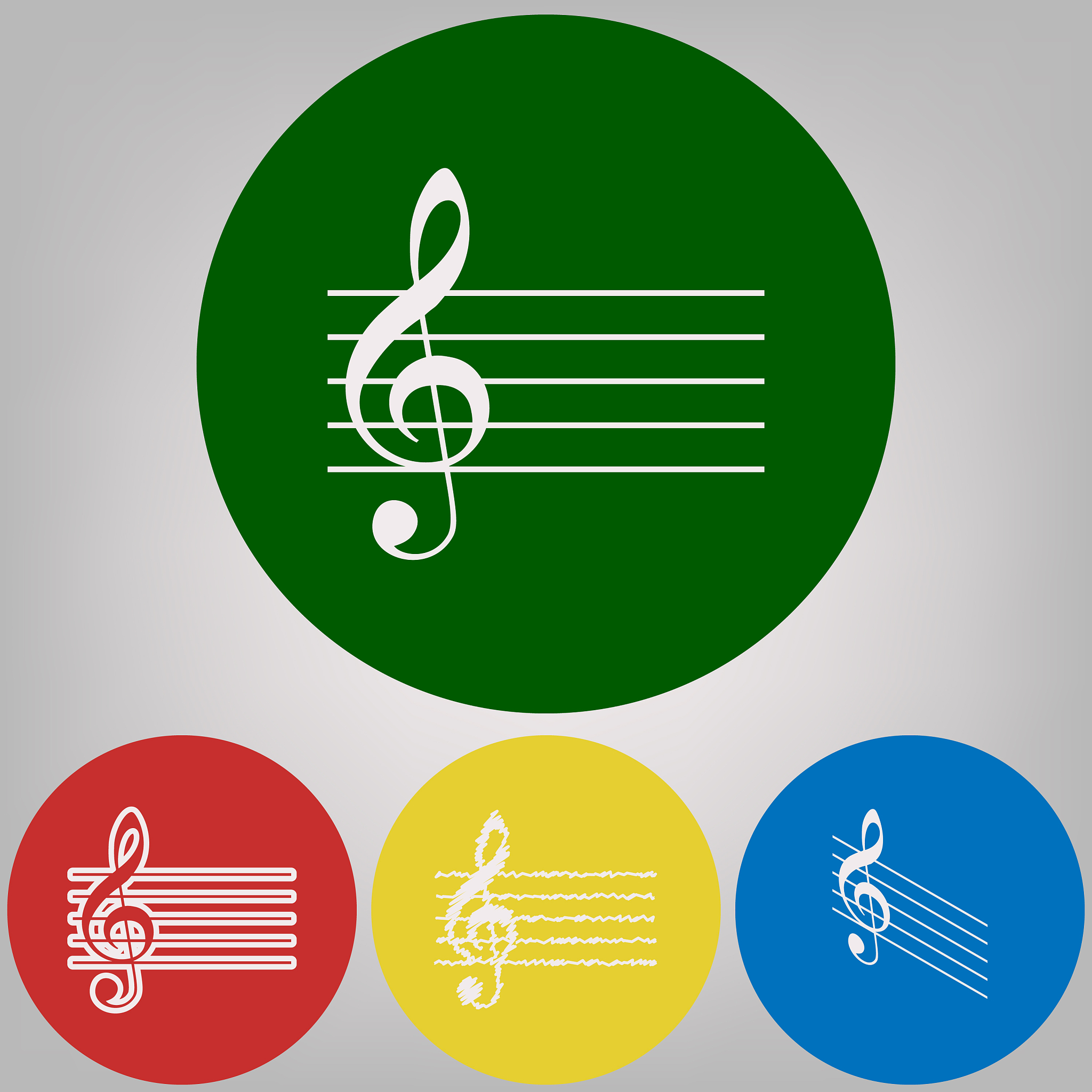 music violin clef sign g-clef 4 white