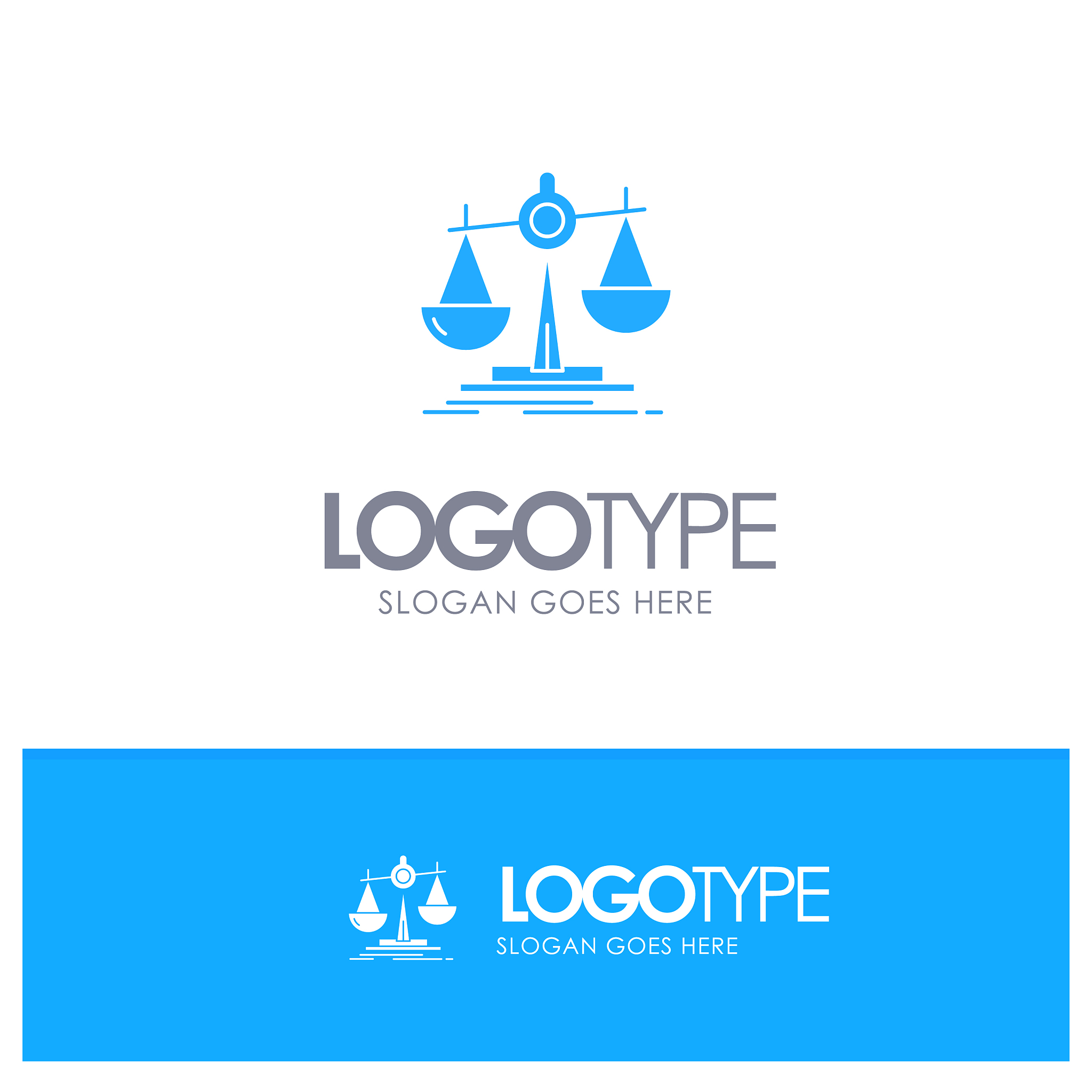 balance law loss profit blue solid logo with