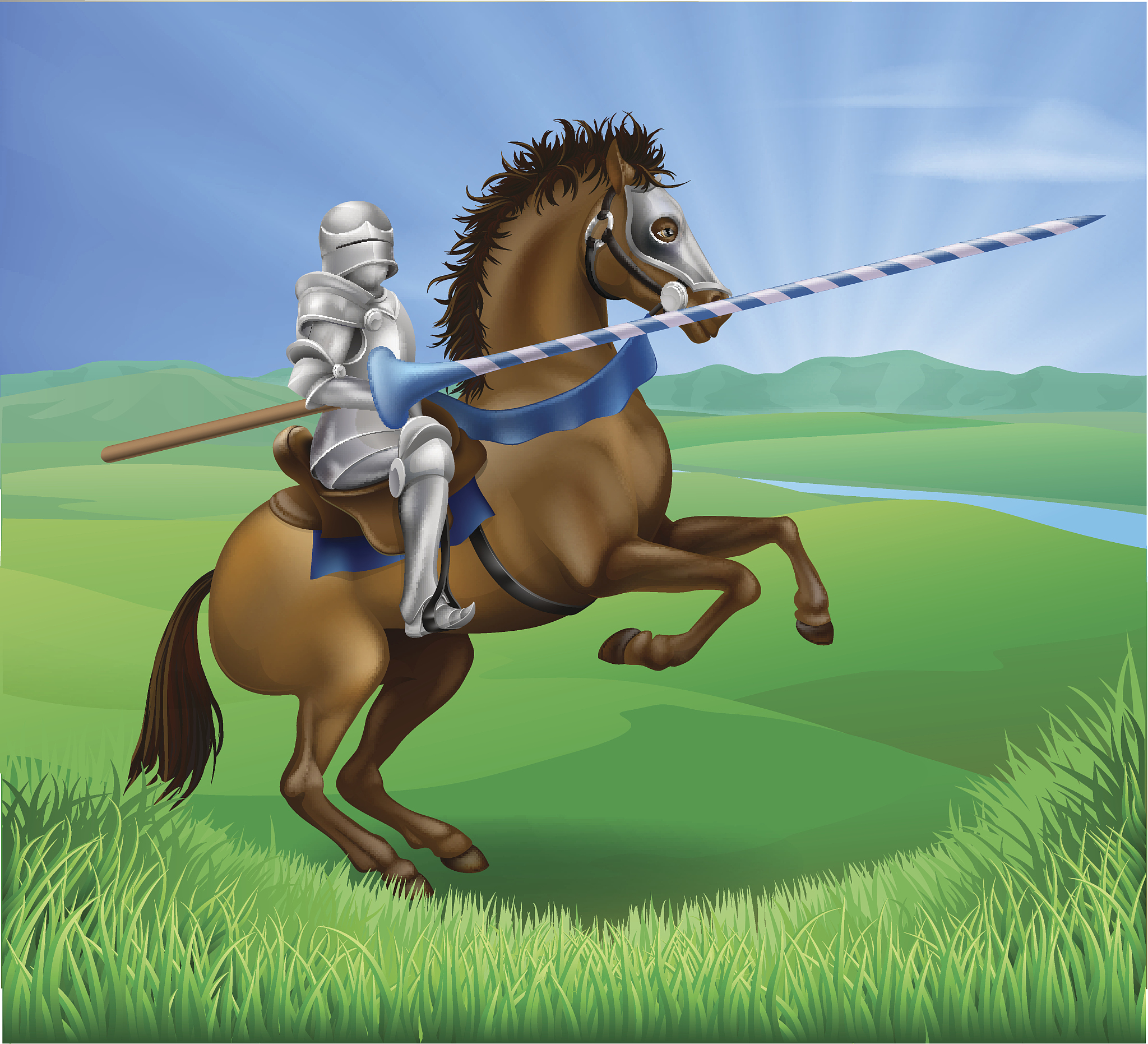 knight on horse with lance