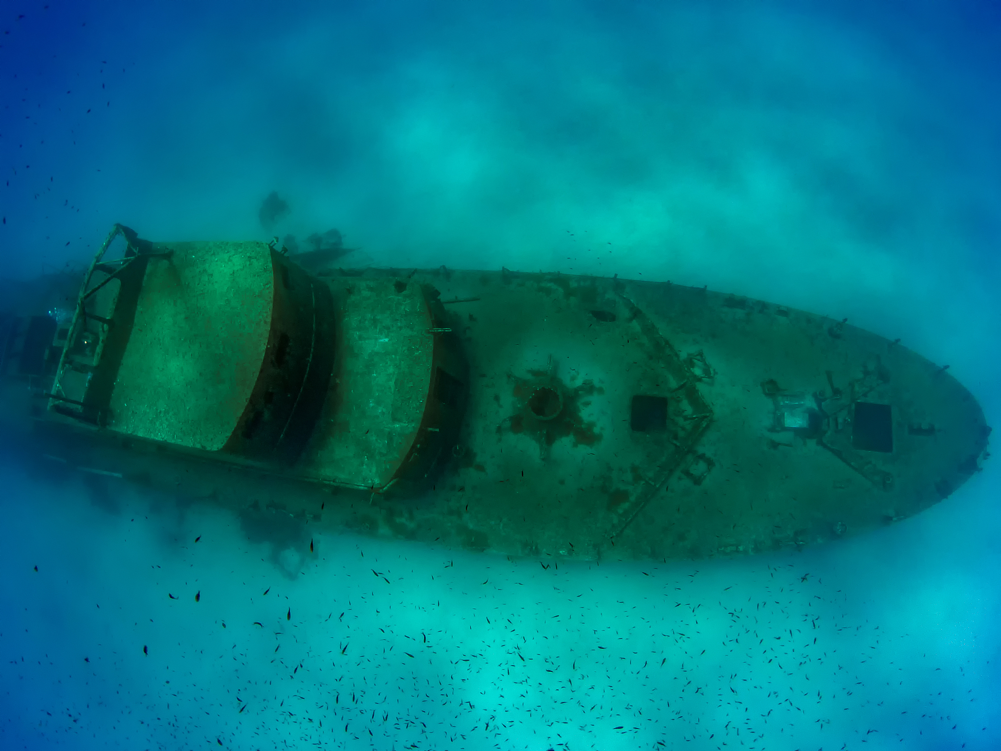 the wreck of the p31 patrol boat in gozo, malta
