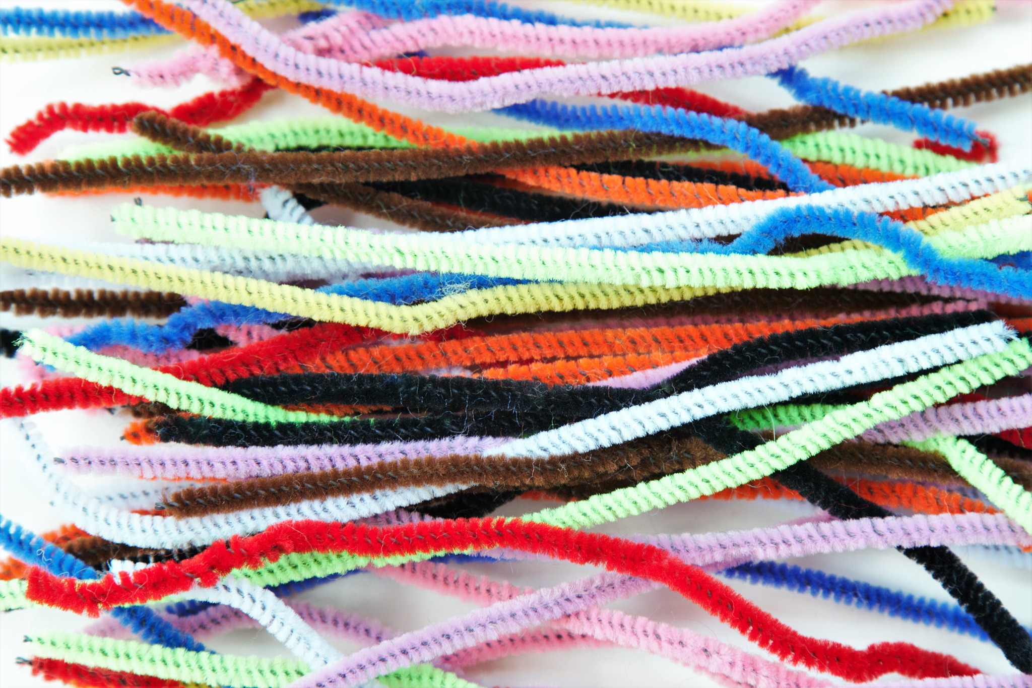 colorful pipe cleaners, chenille stems, or crafting fuzzy sticks