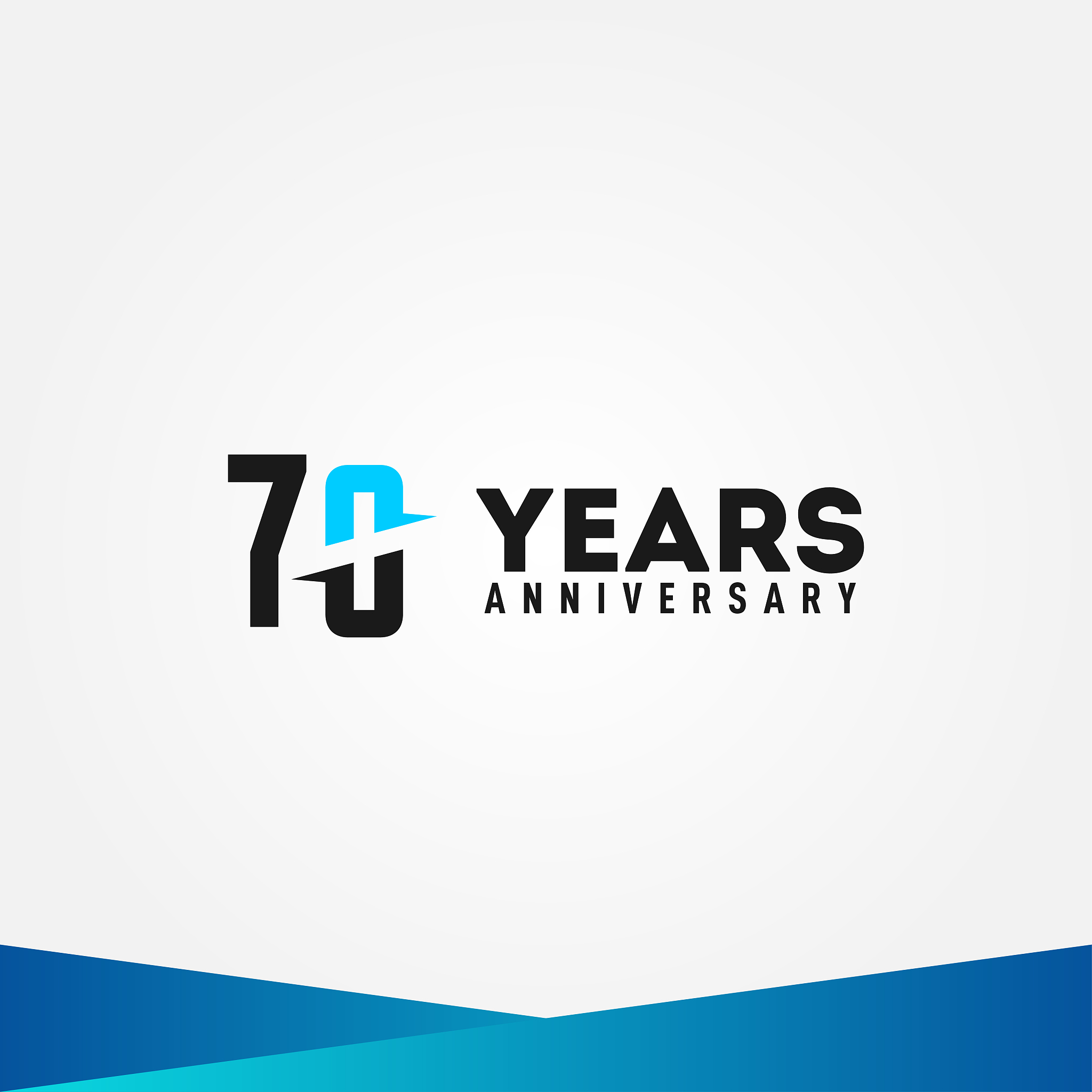 70 years anniversary black blue elegant design