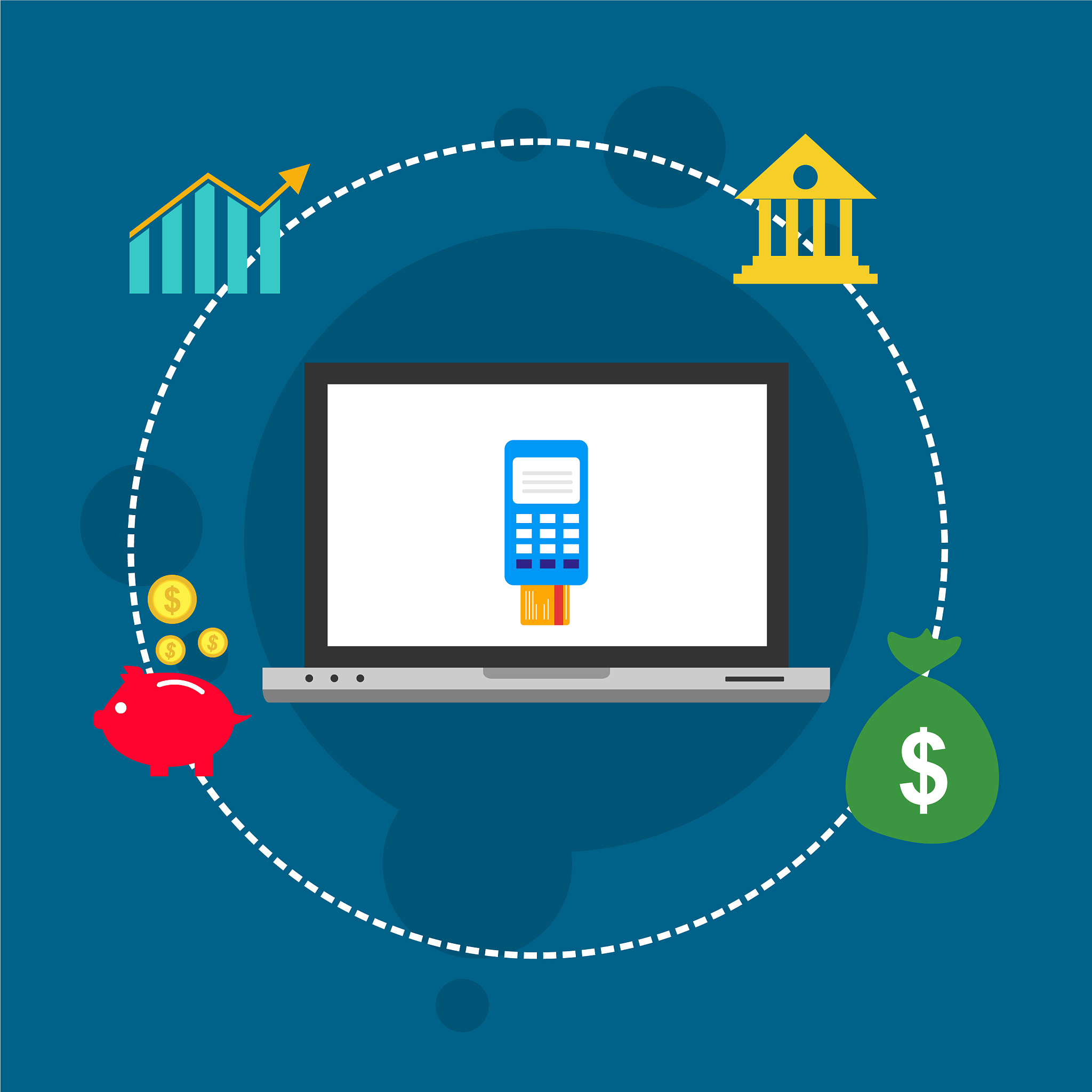 concept online and mobile payments for web page