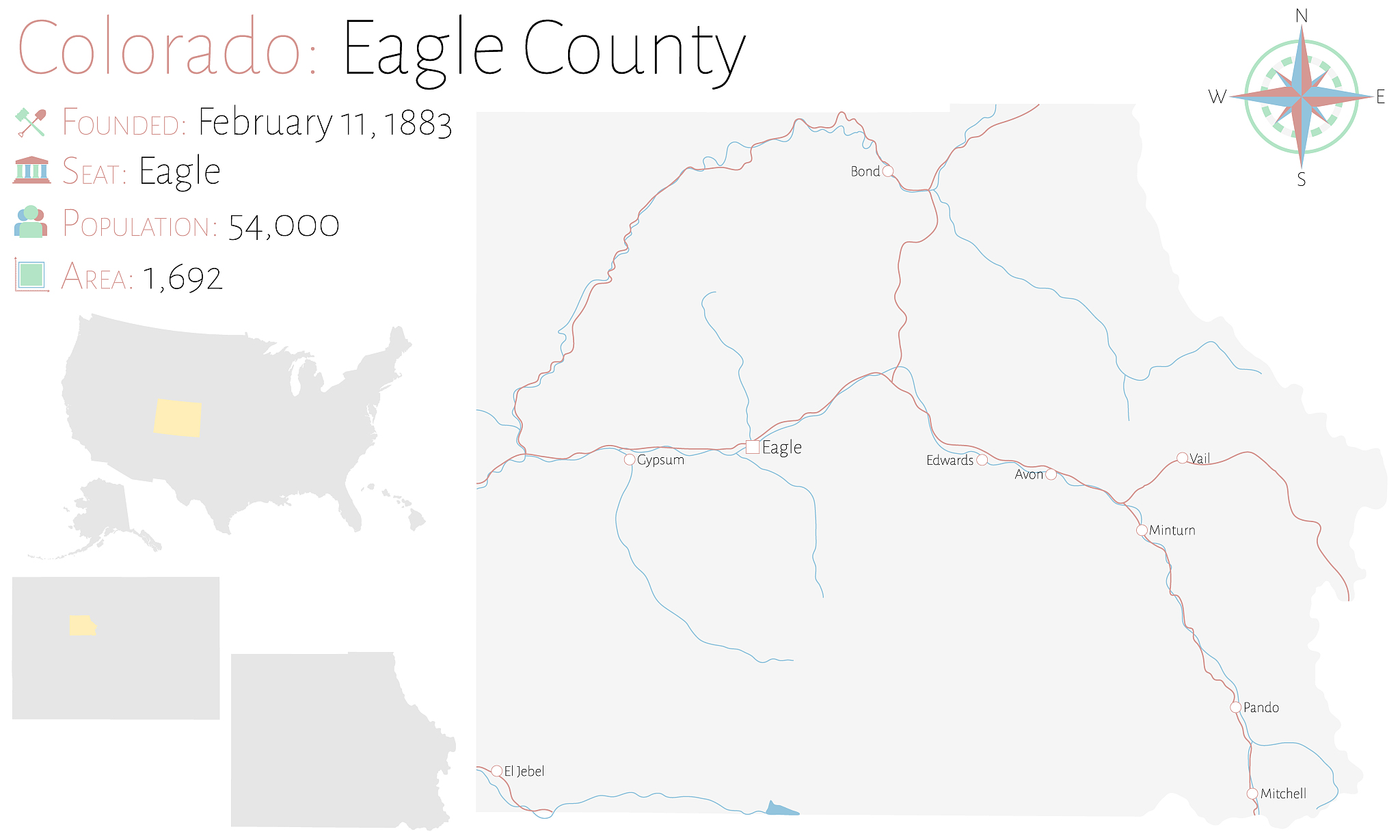 map of eagle county in colorado