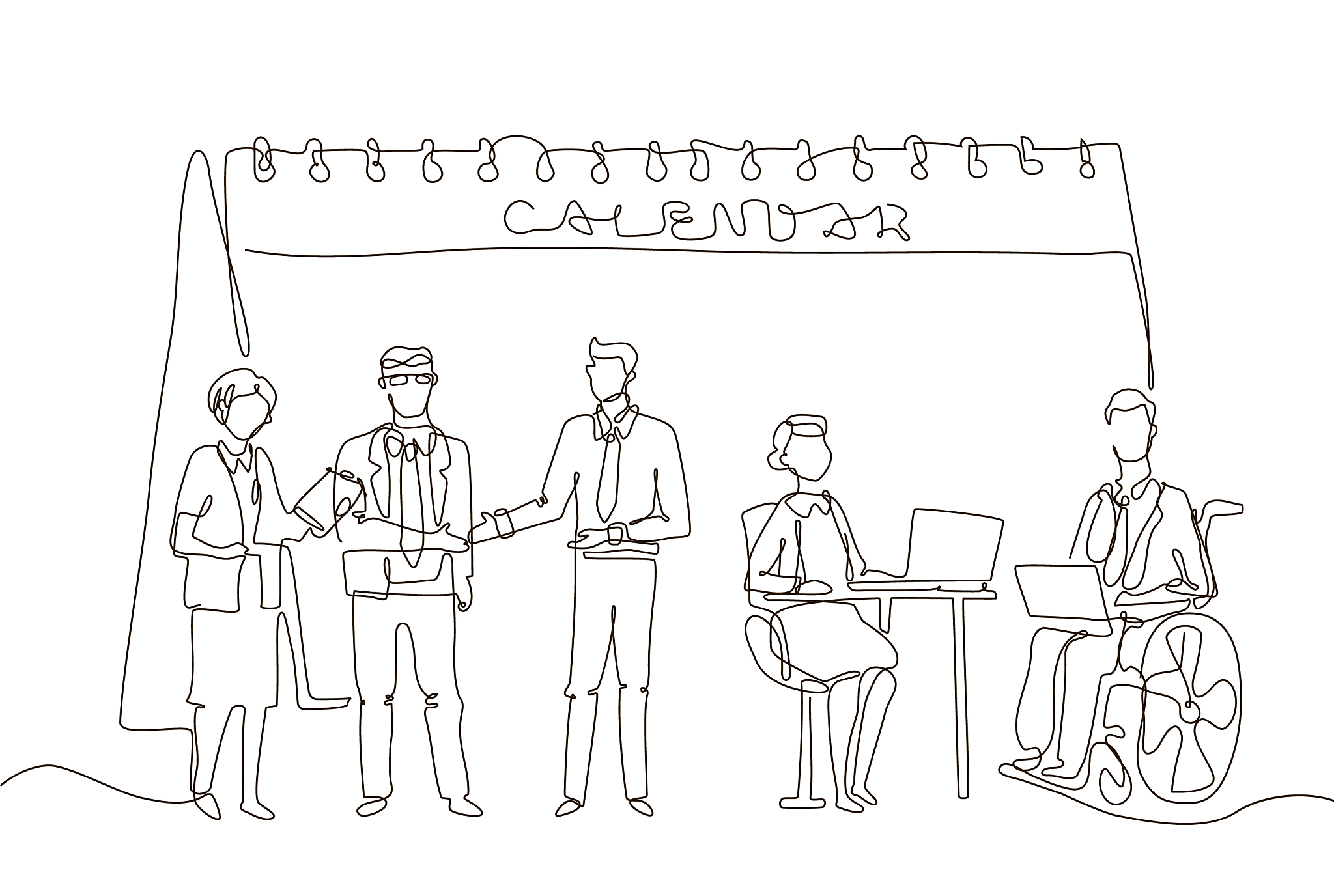 business meeting - one line design style