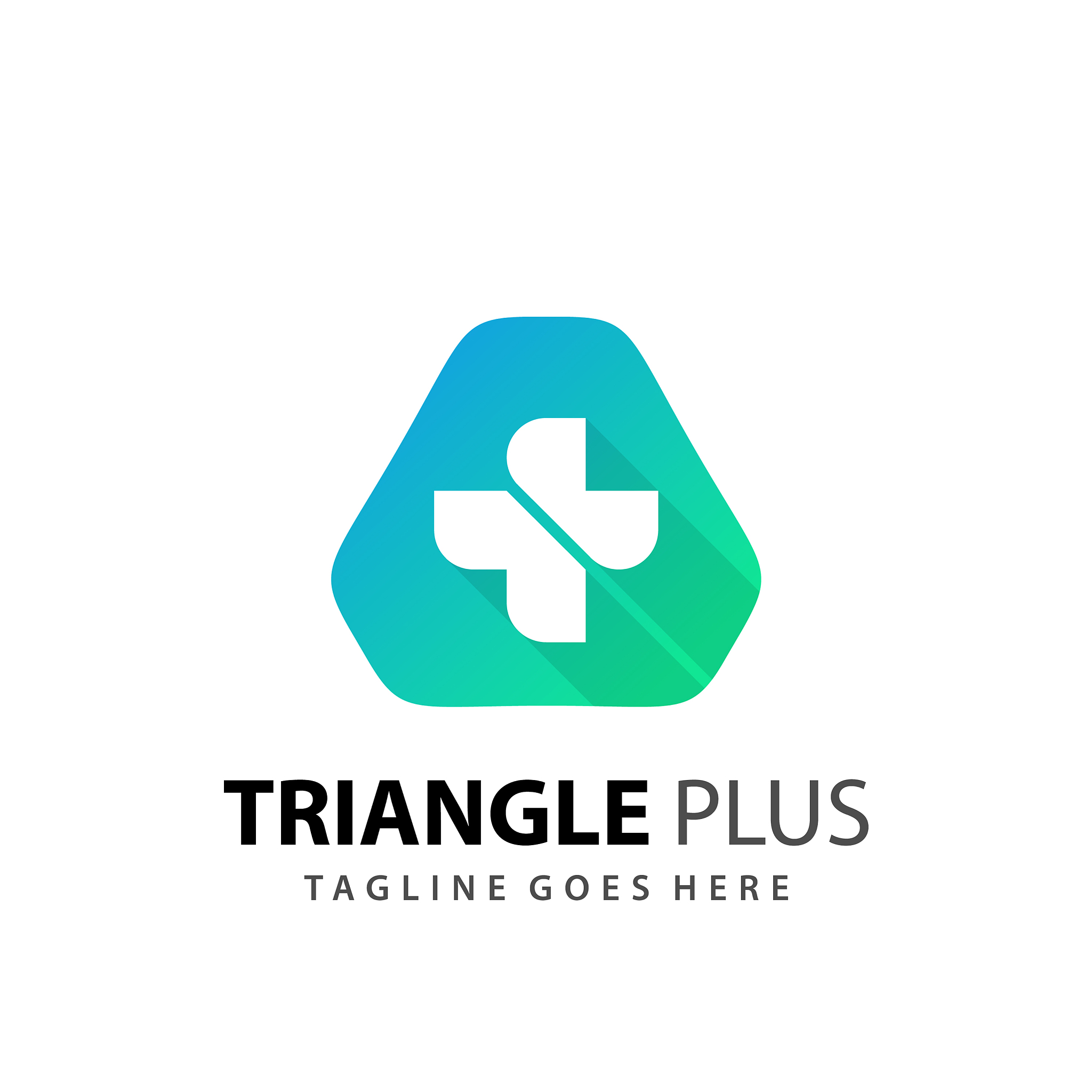 abstract triangle plus medical icon logo design