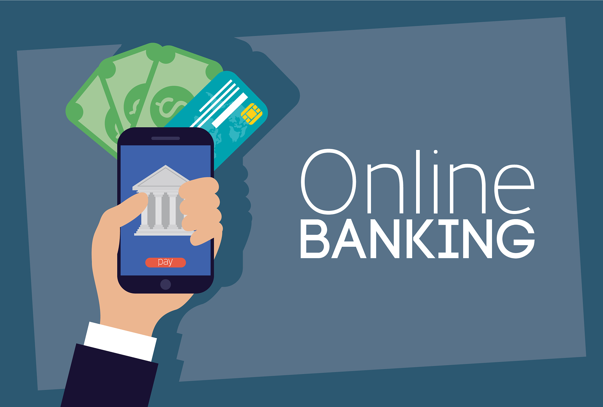 banking online technology with smartphone