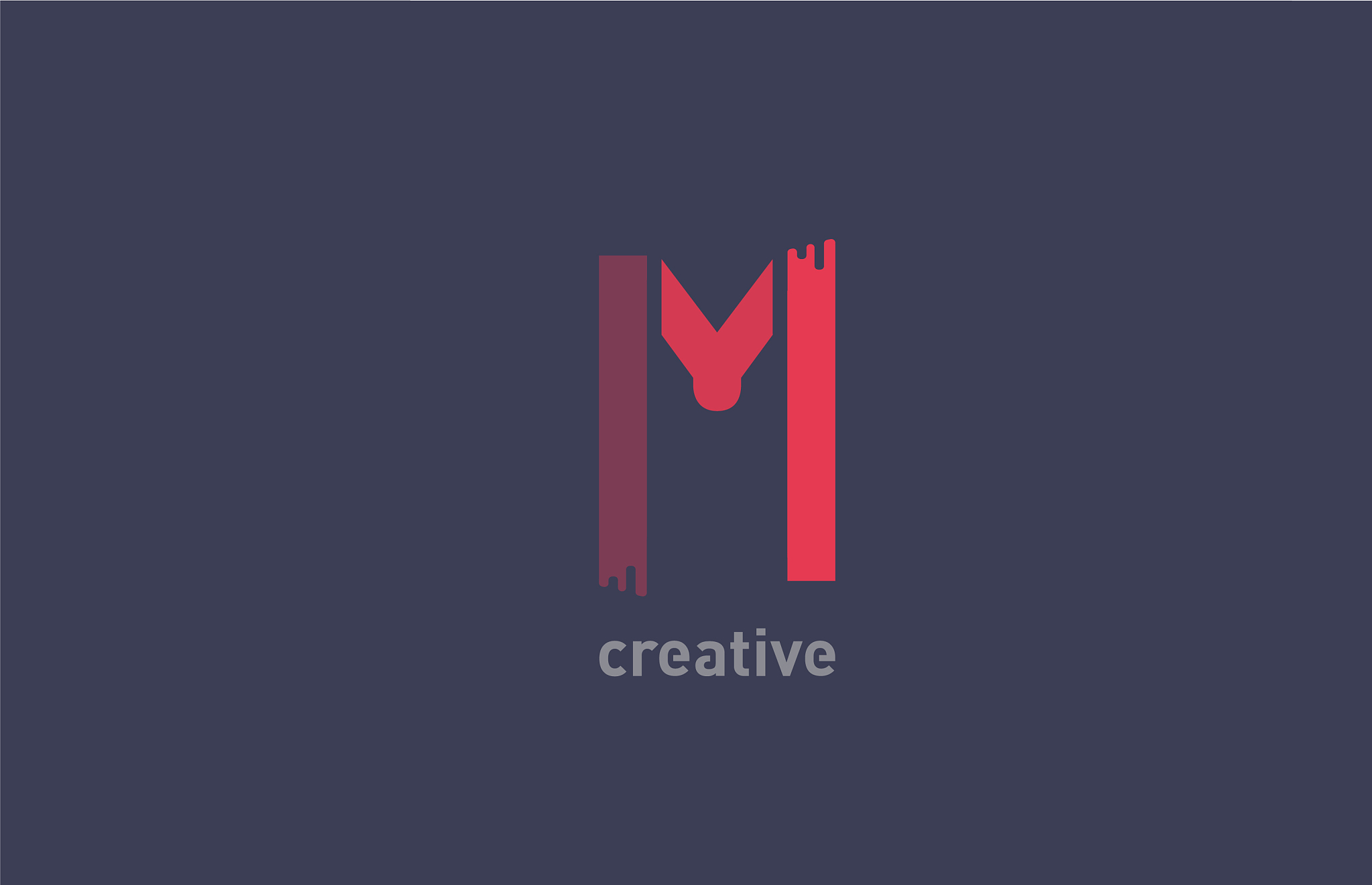 m red color alphabet letter logo design icon for