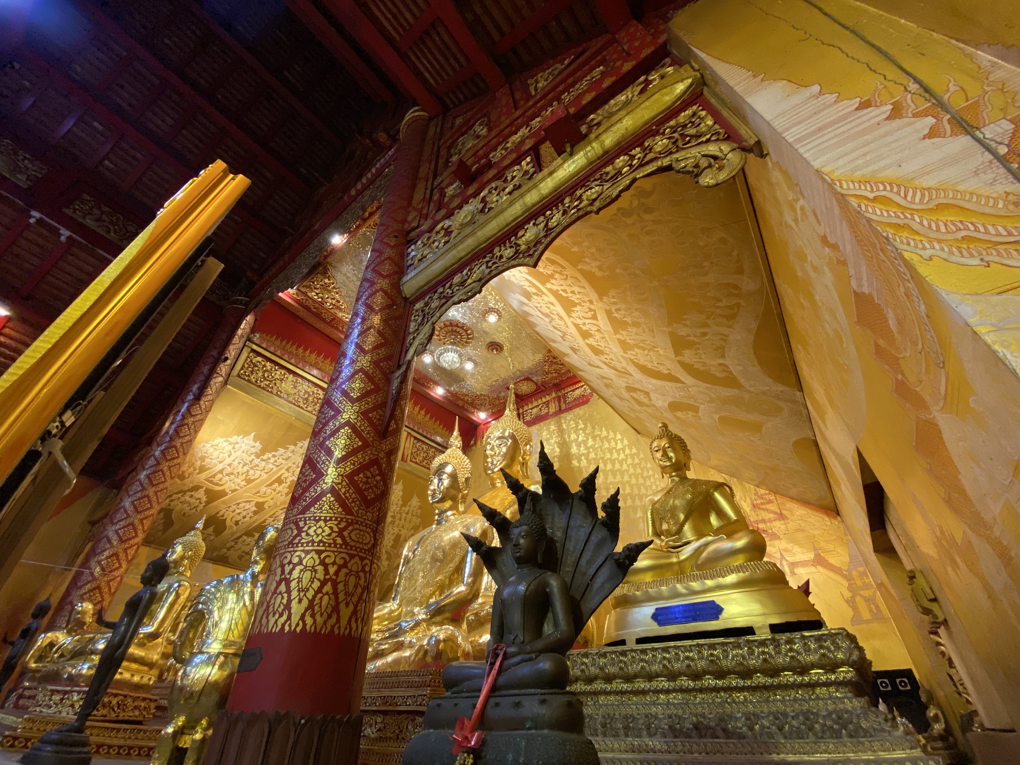 golden buddha image at thai temple