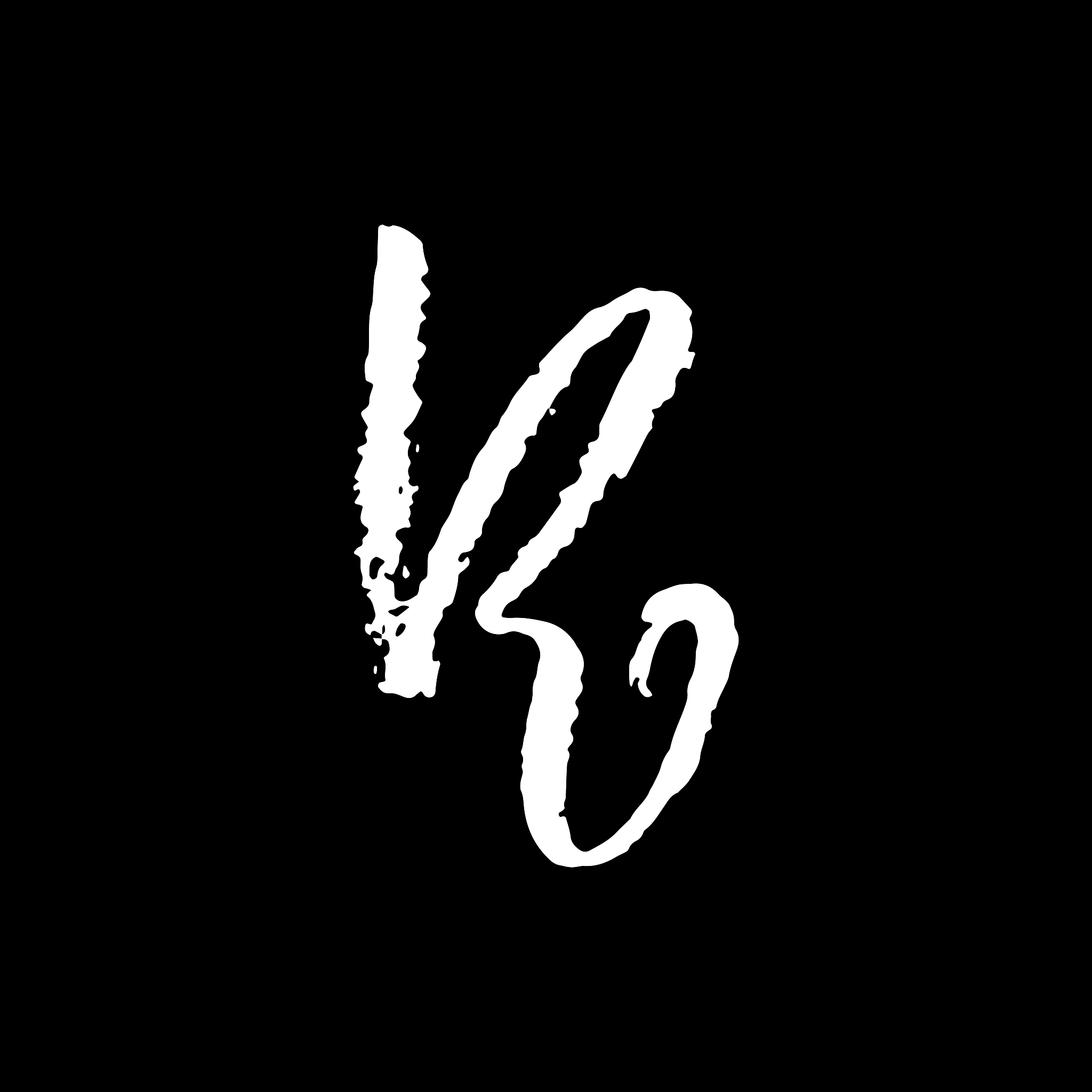 letter r. handwritten by dry brush. rough strokes textured font.