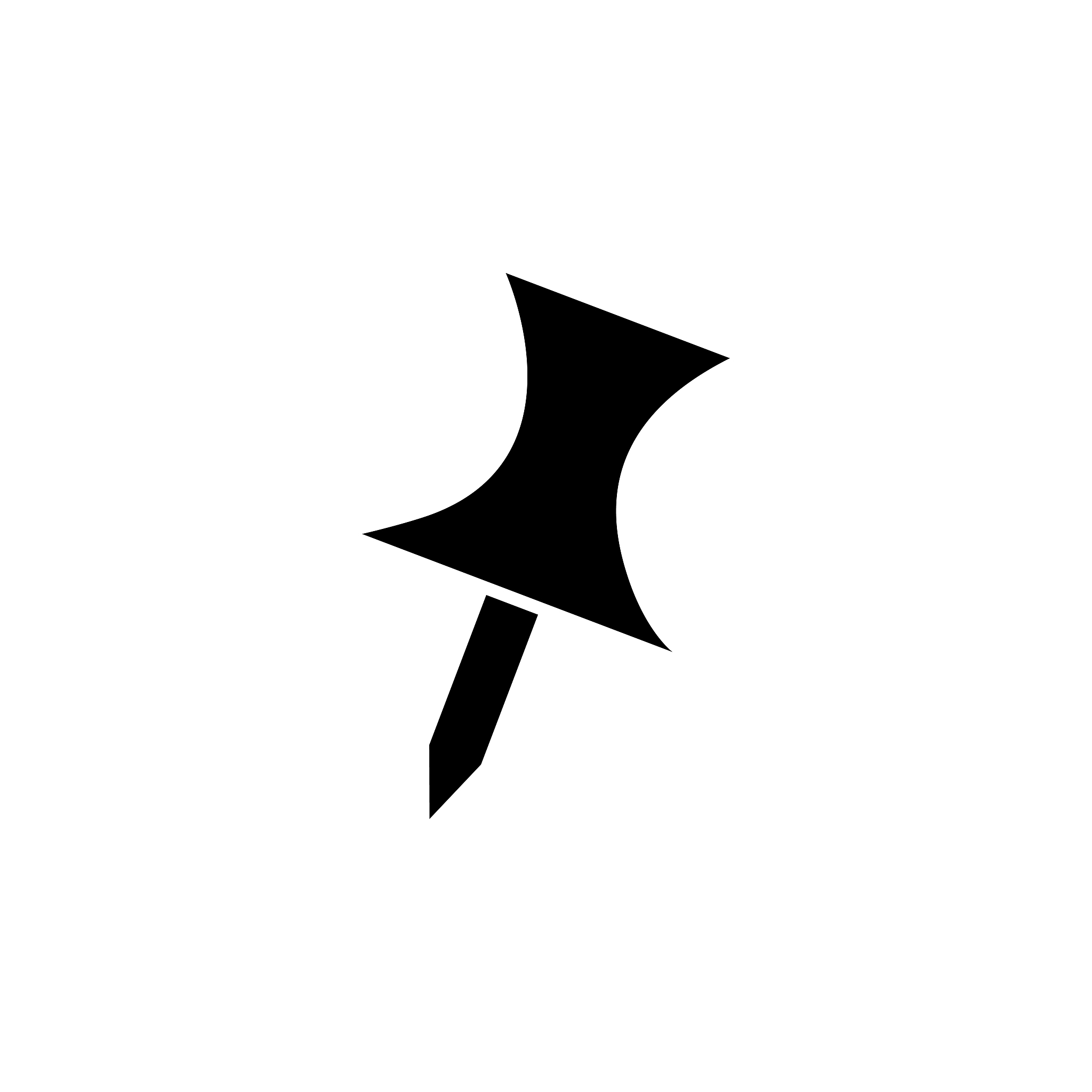 push pin icon in flat style vector for apps, ui, websites. black