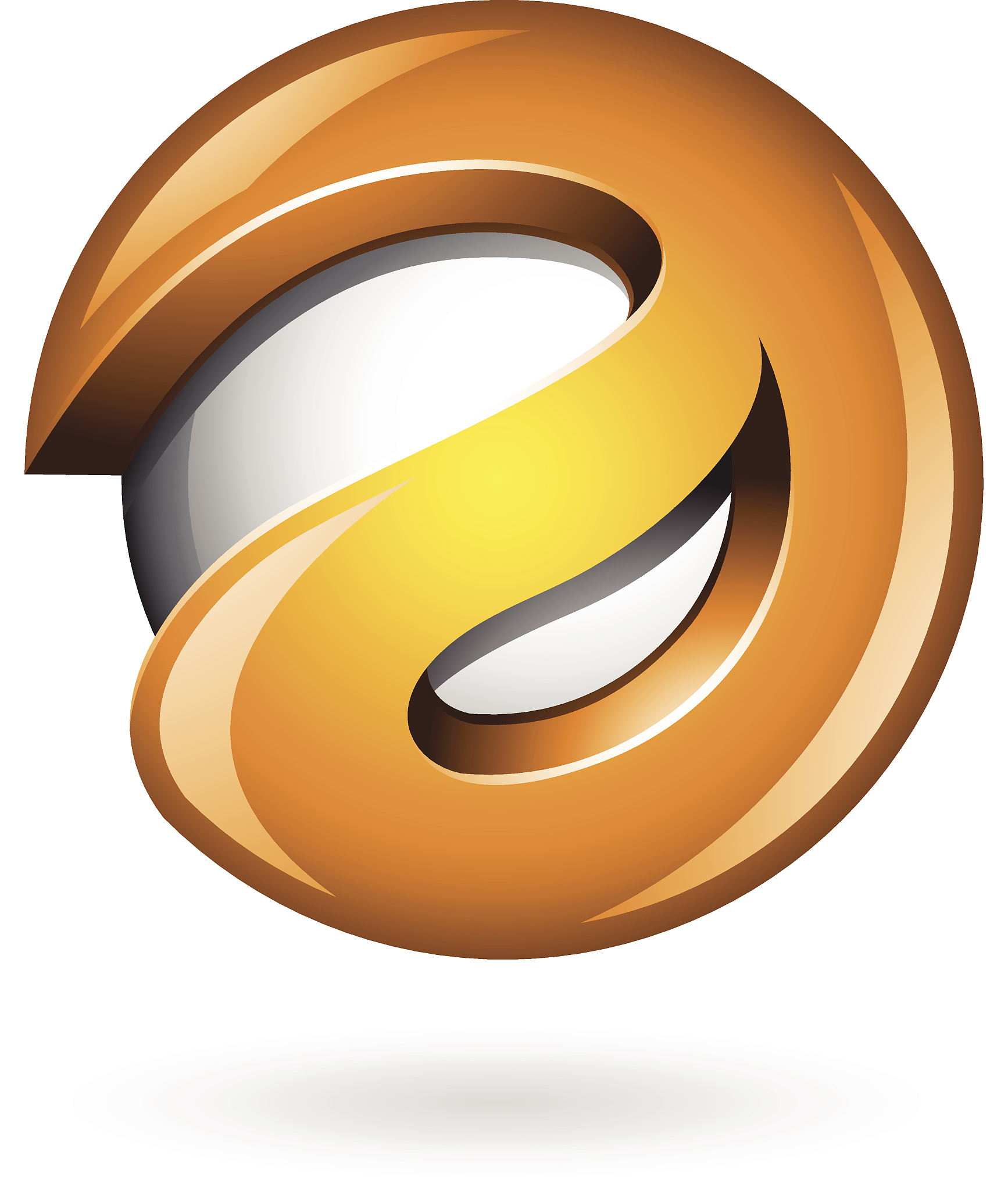 round glossy letter a 3d orange icon