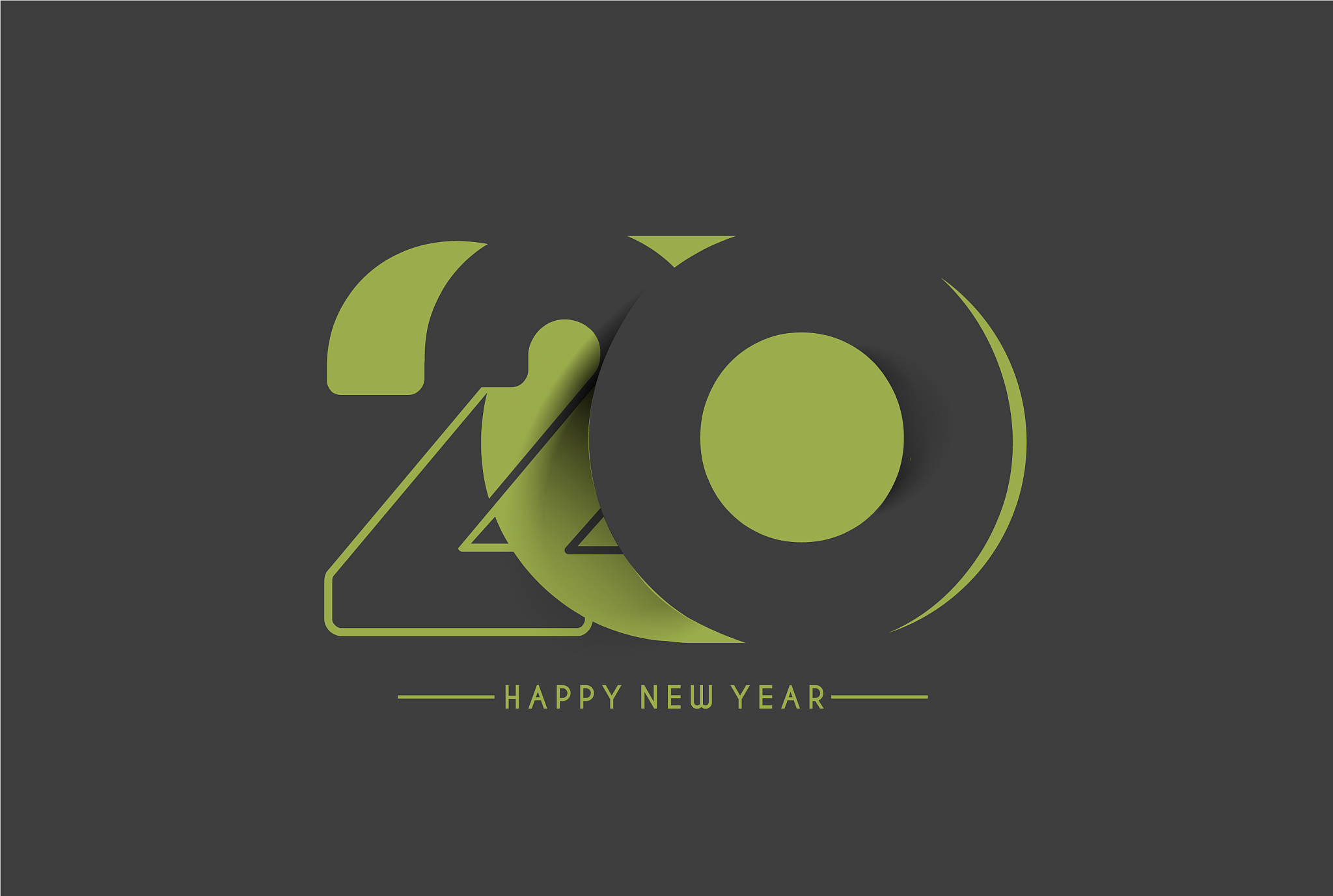 happy new year 2020 text design patter