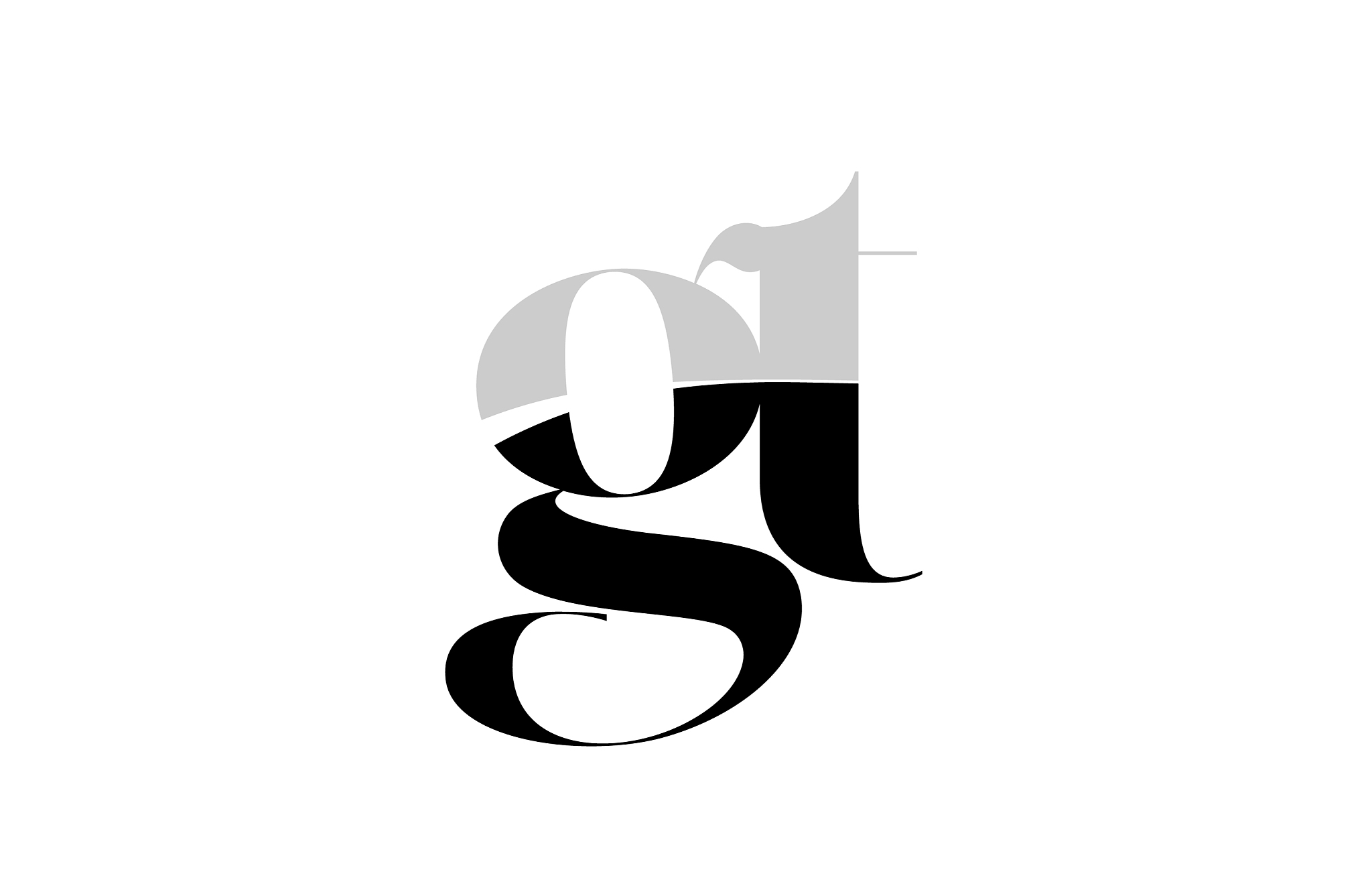 alphabet letter gt g t black and white logo icon