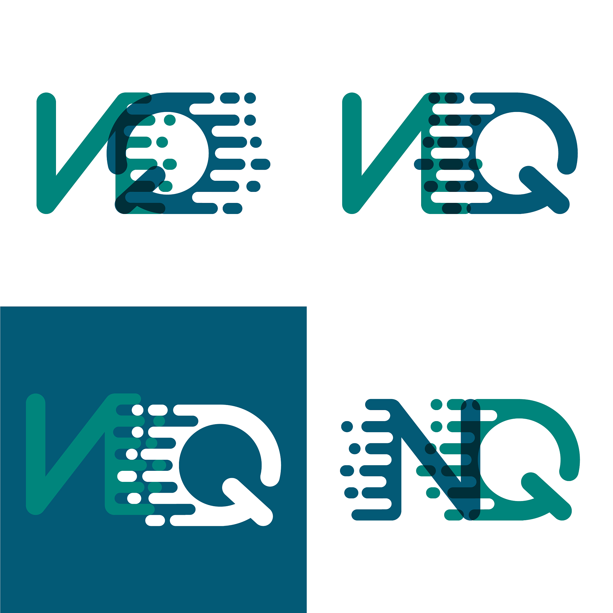 nq letters logo with accent speed in green and