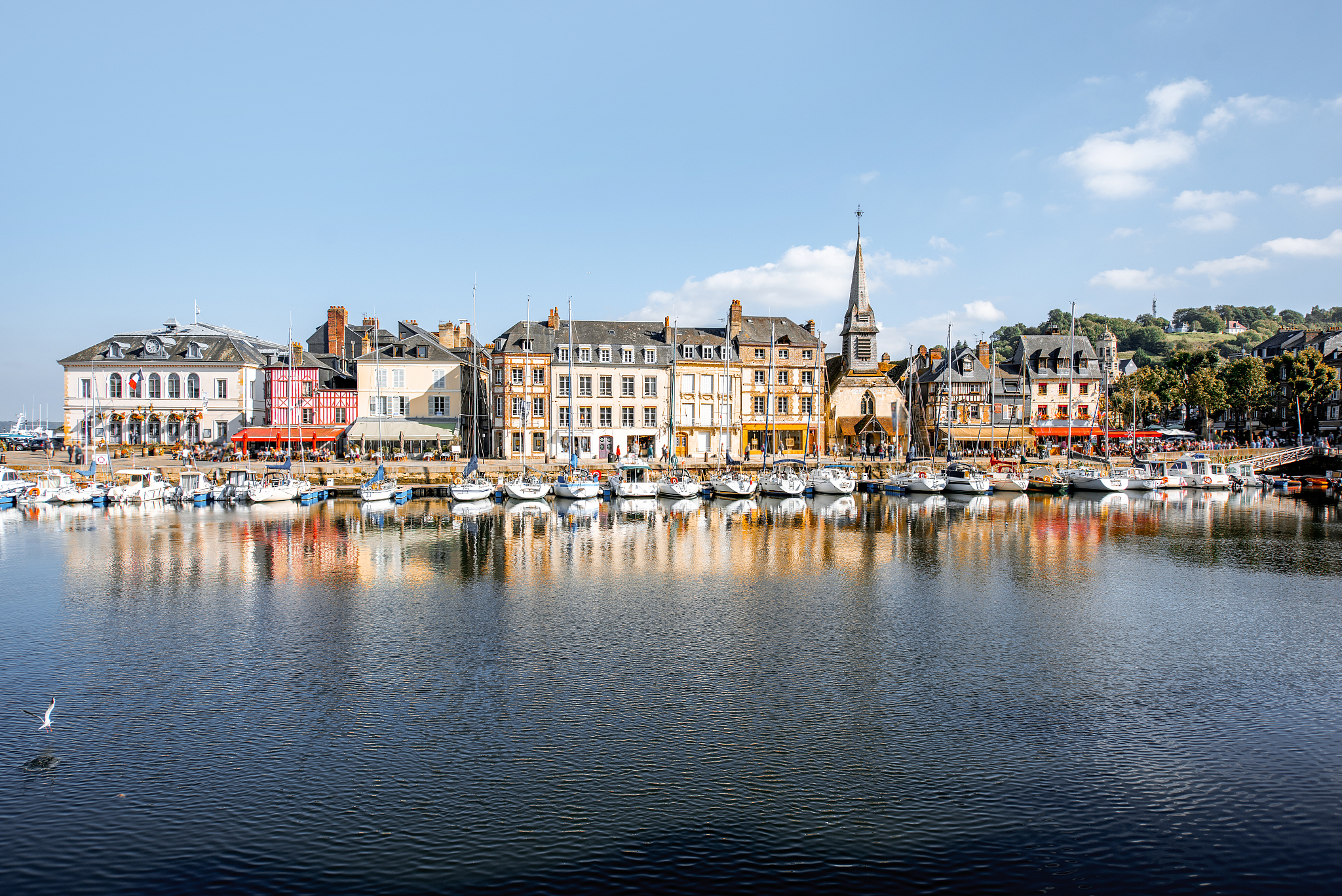 harbour in honfleur town, france