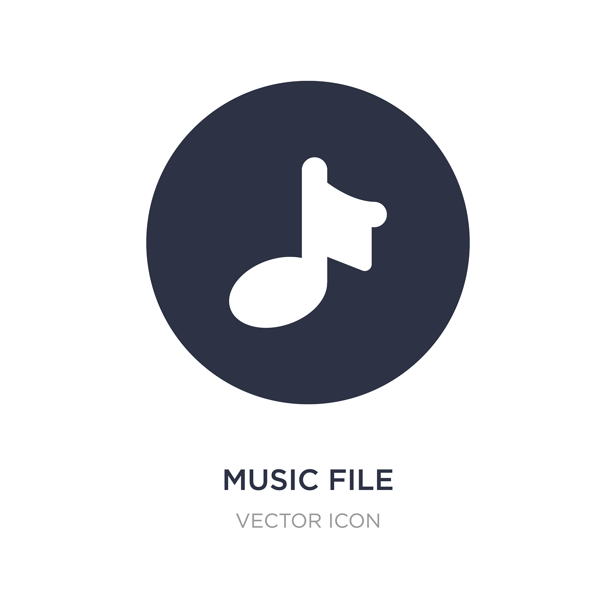 music file icon on white background simple