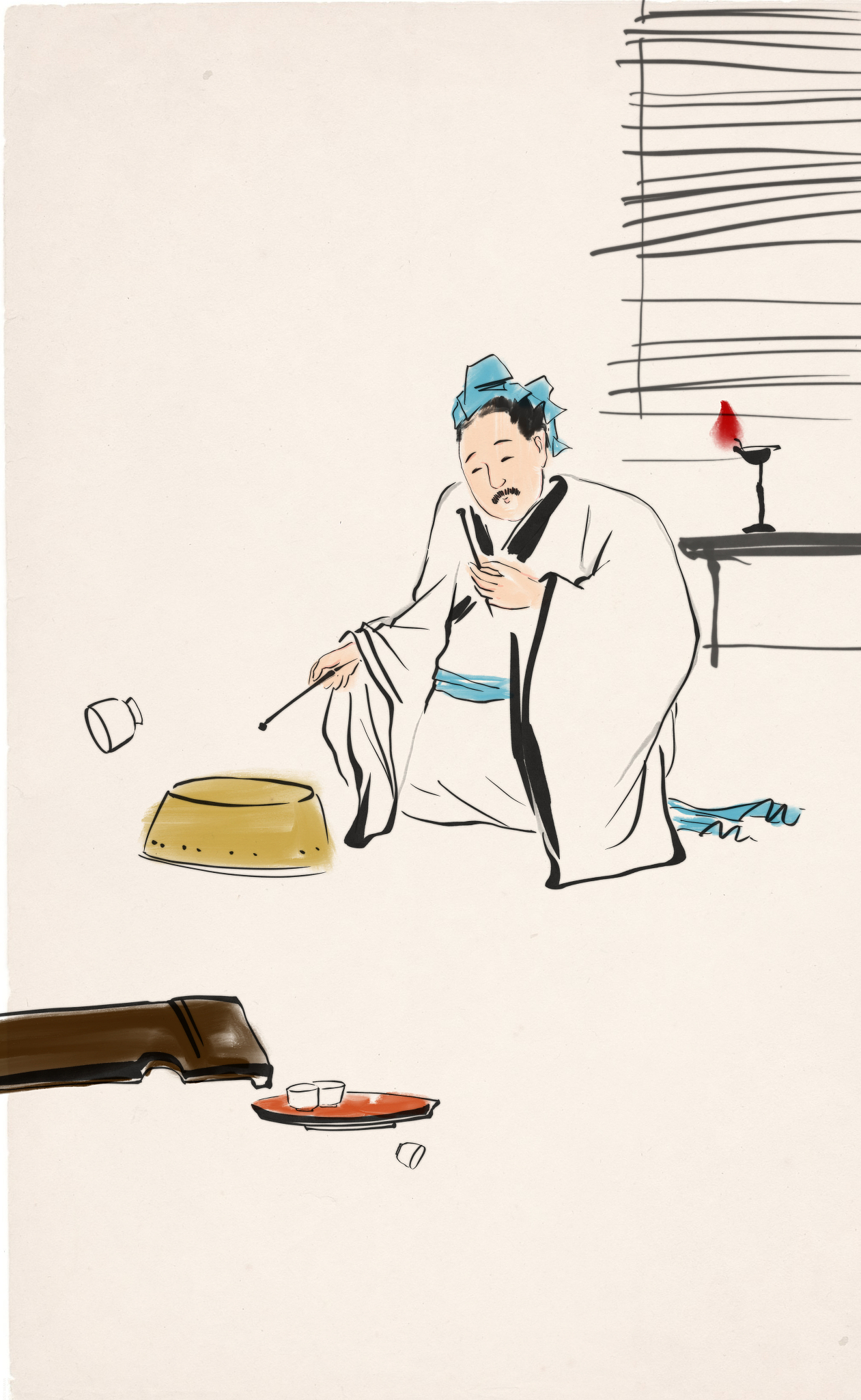 水墨国画古典诗词人物插图