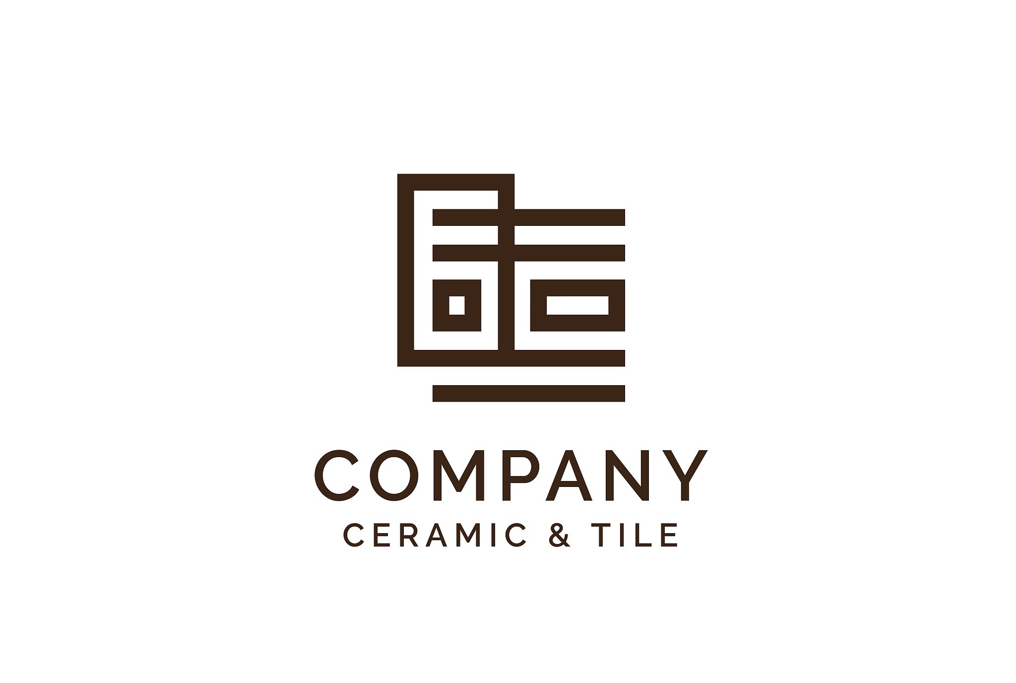 geometric ceramics and tile floor industry logo design vector gr