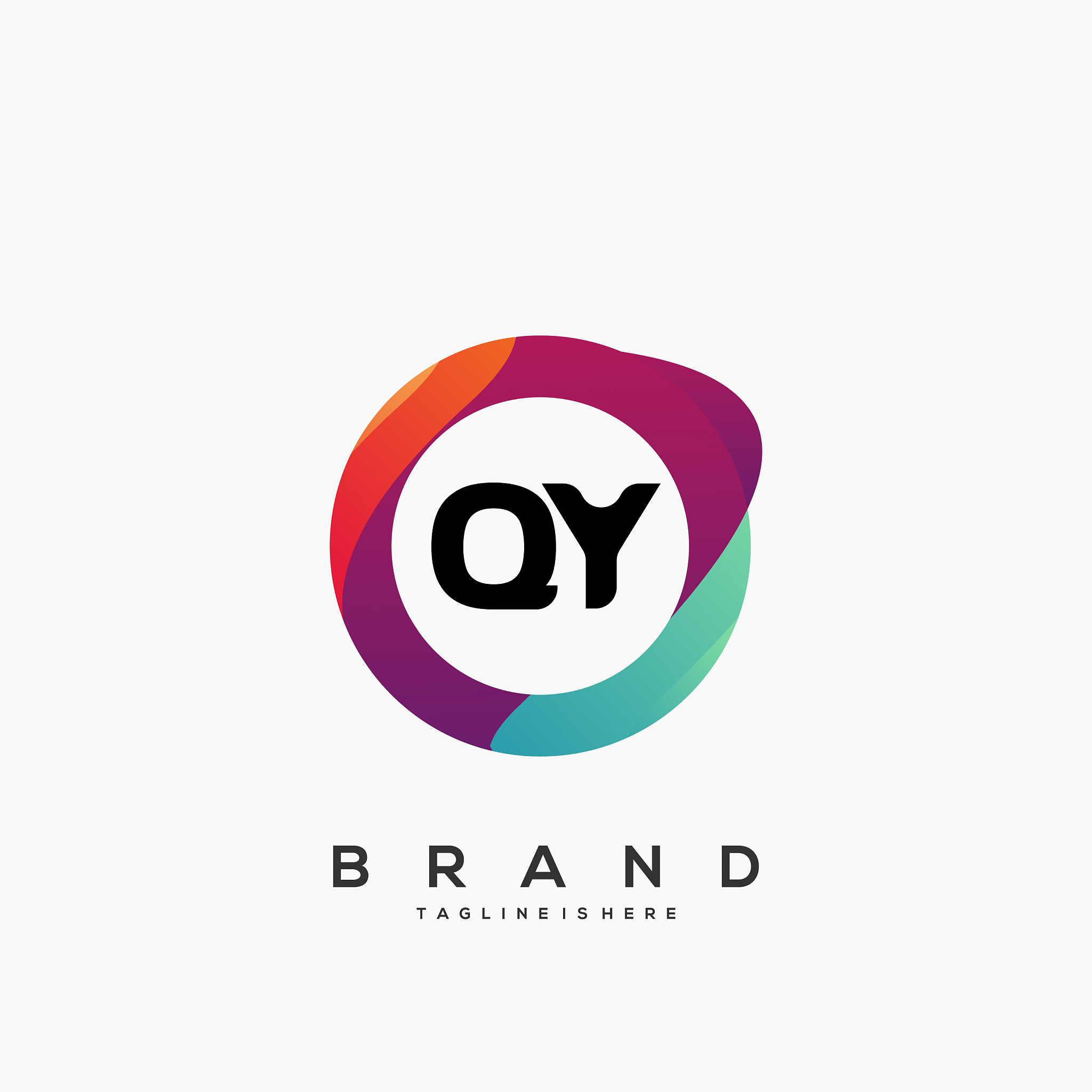 letter qy gradient color logo design