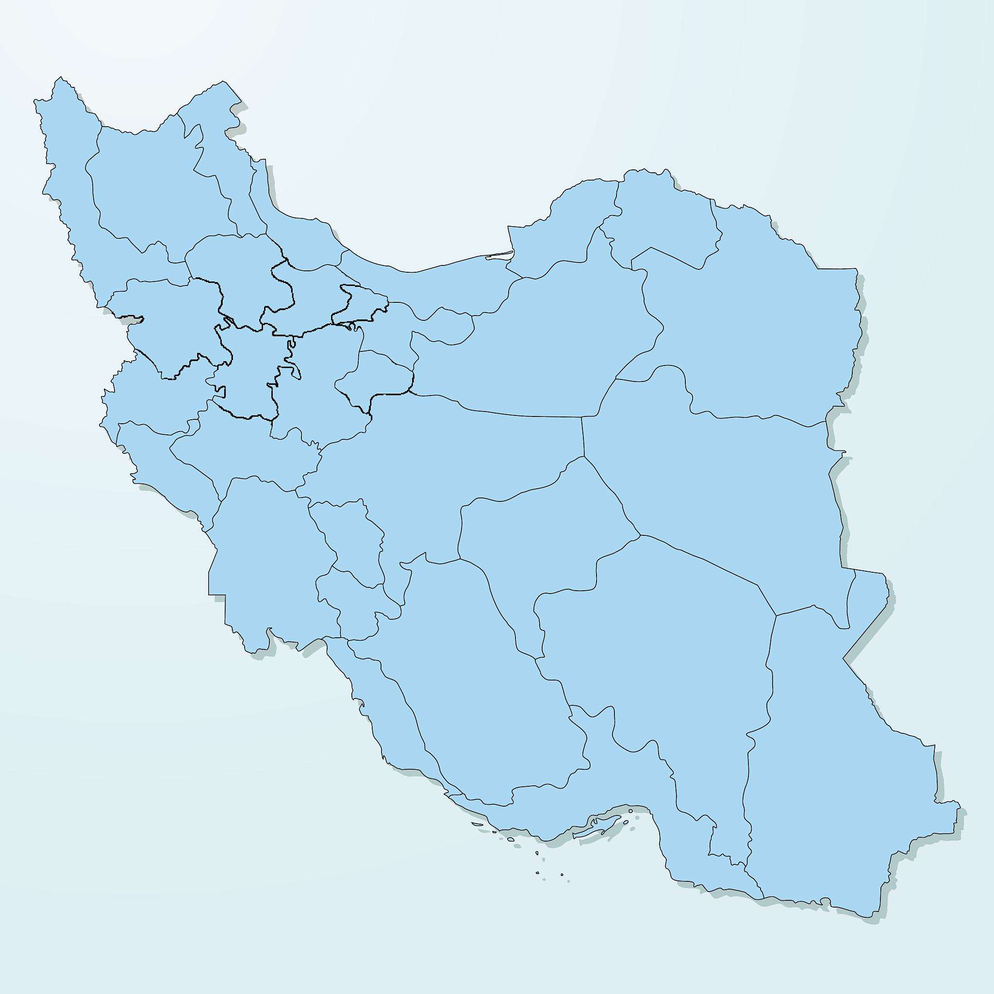iran map on blue degraded background vector