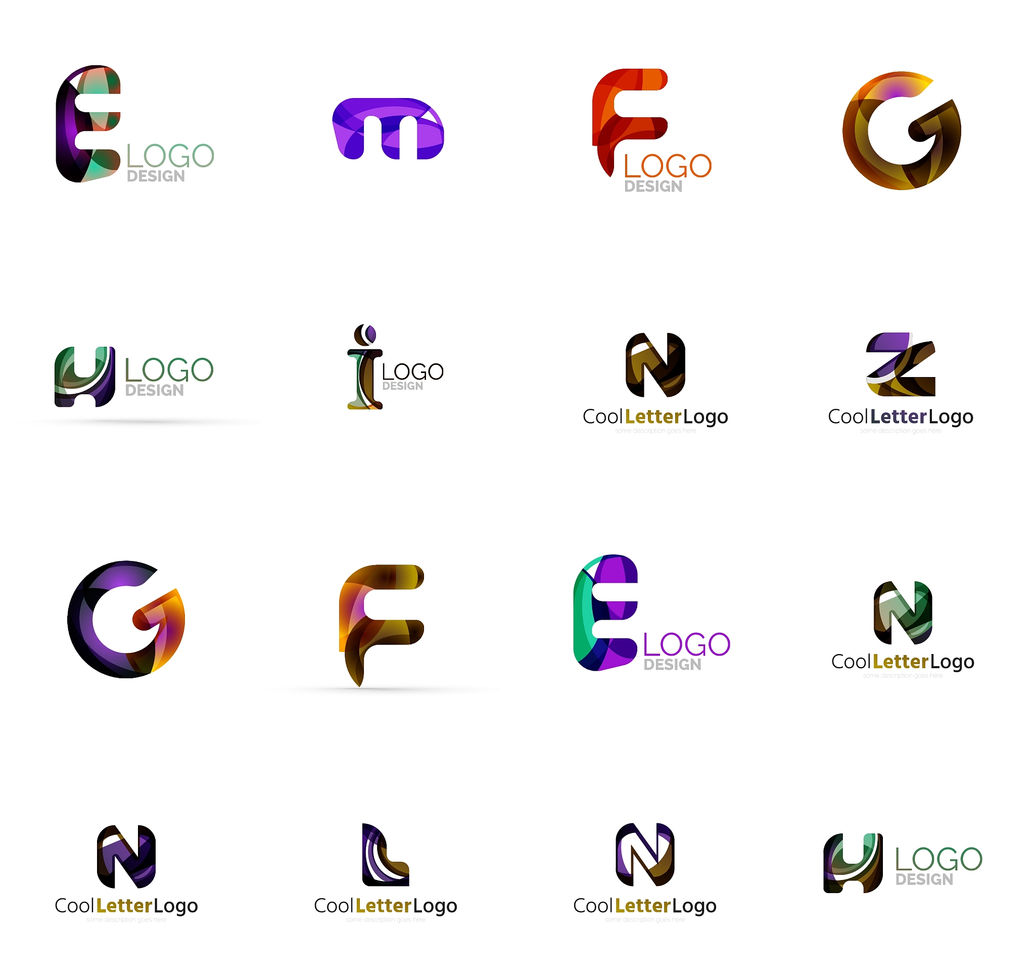 set of universal company logo ideas business icon