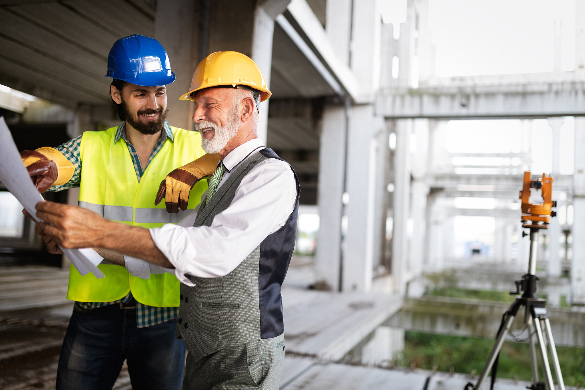 group of construction engineer working in construction site