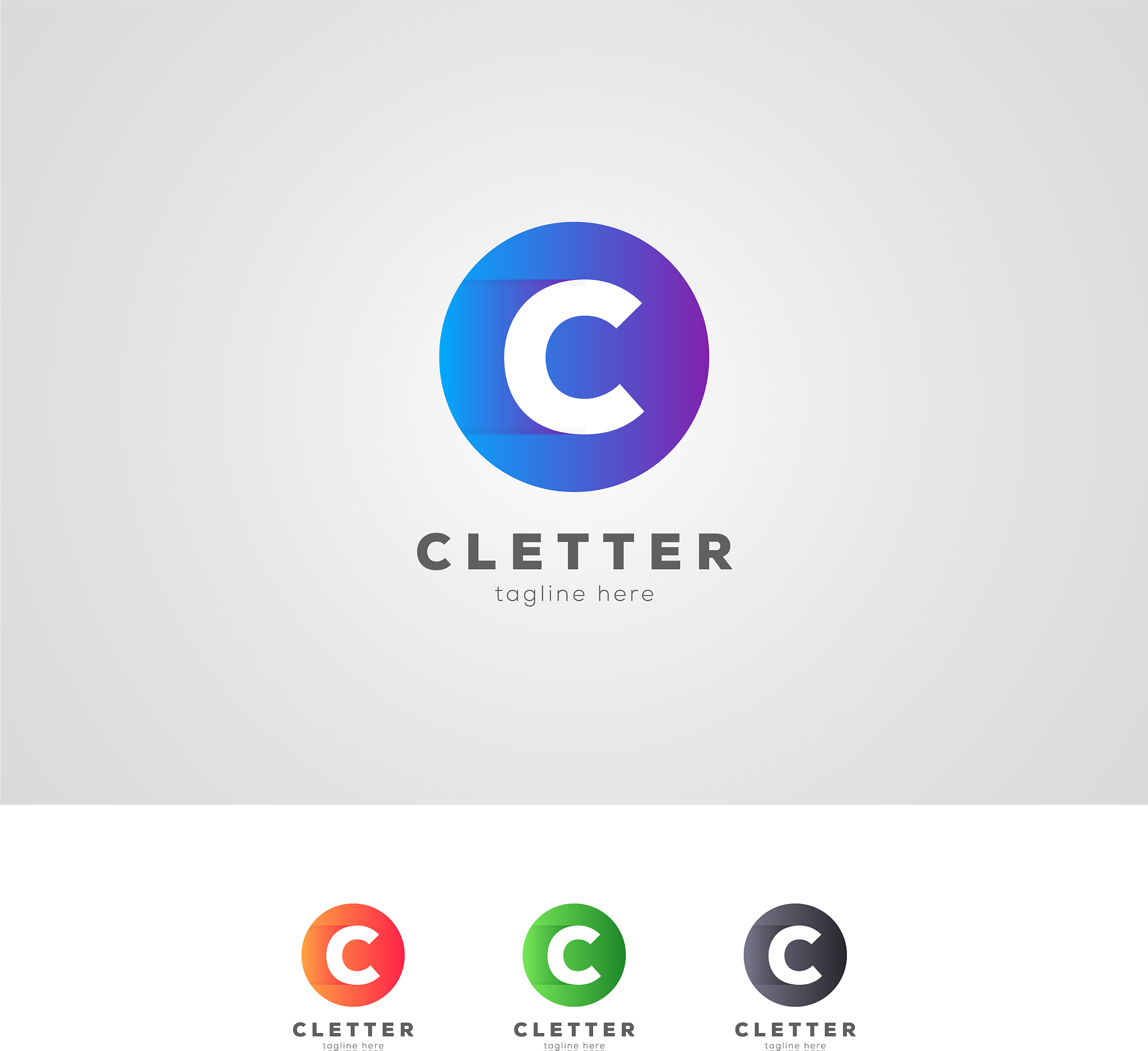 gradient c letter logo design template