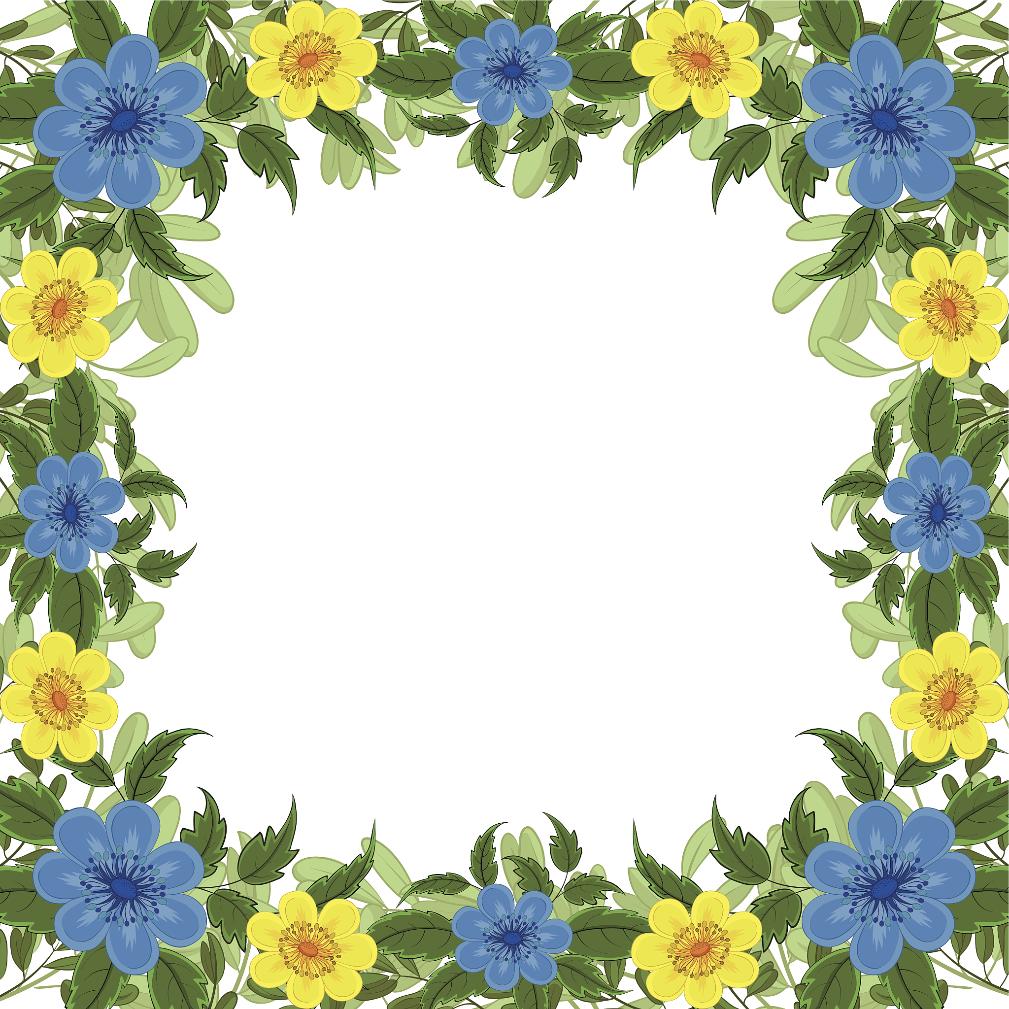 background, frame of flowers