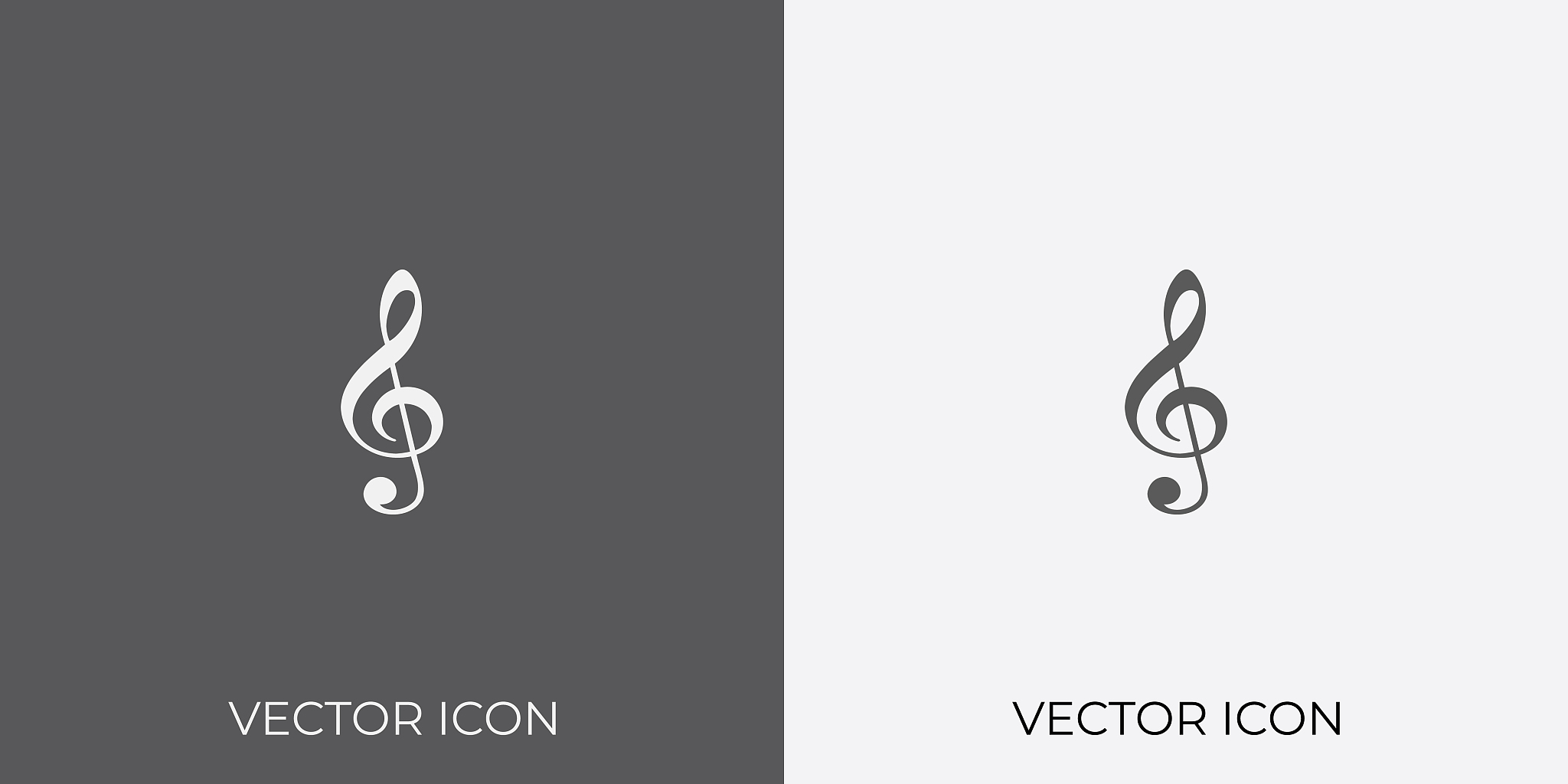light & dark gray icon of musical note for mobile, software & ap