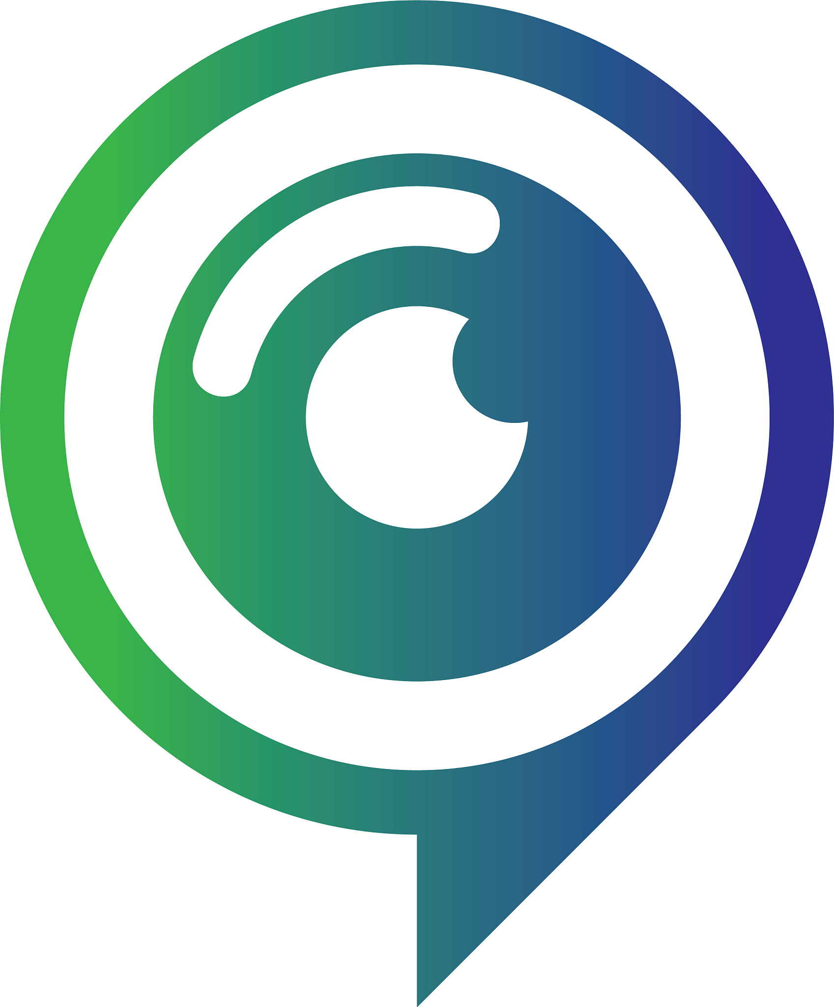 abstract eye pin chat logo