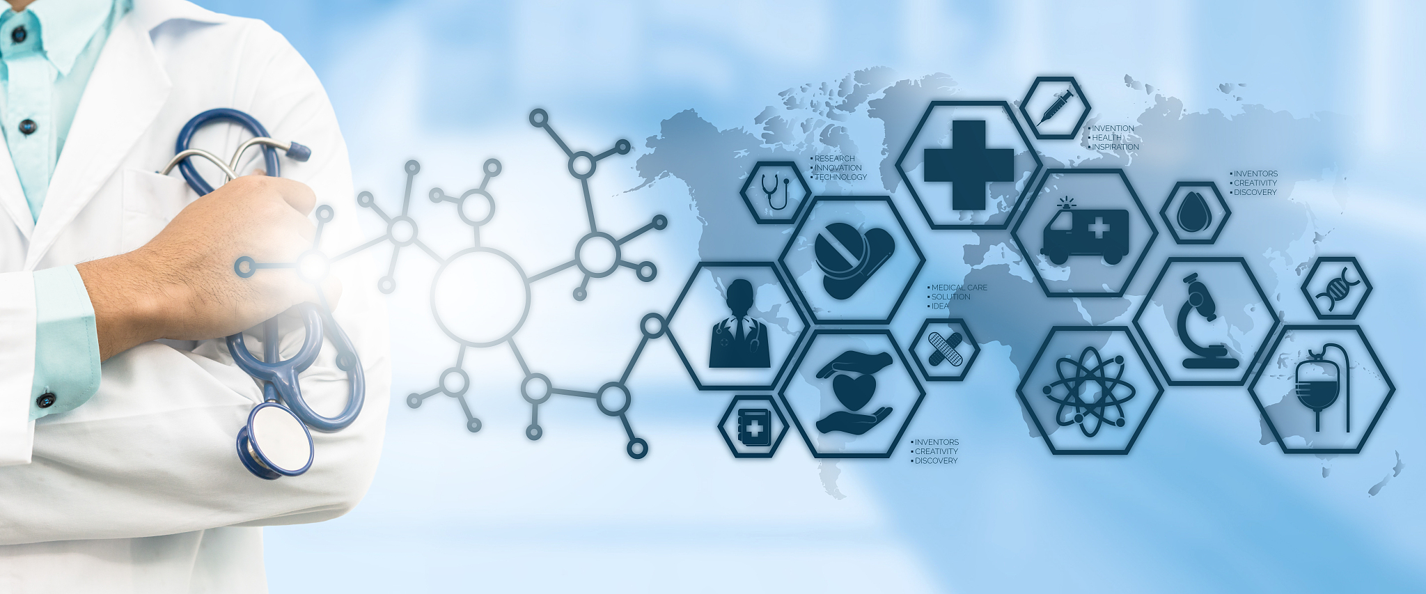 doctor with medical healthcare icon interface