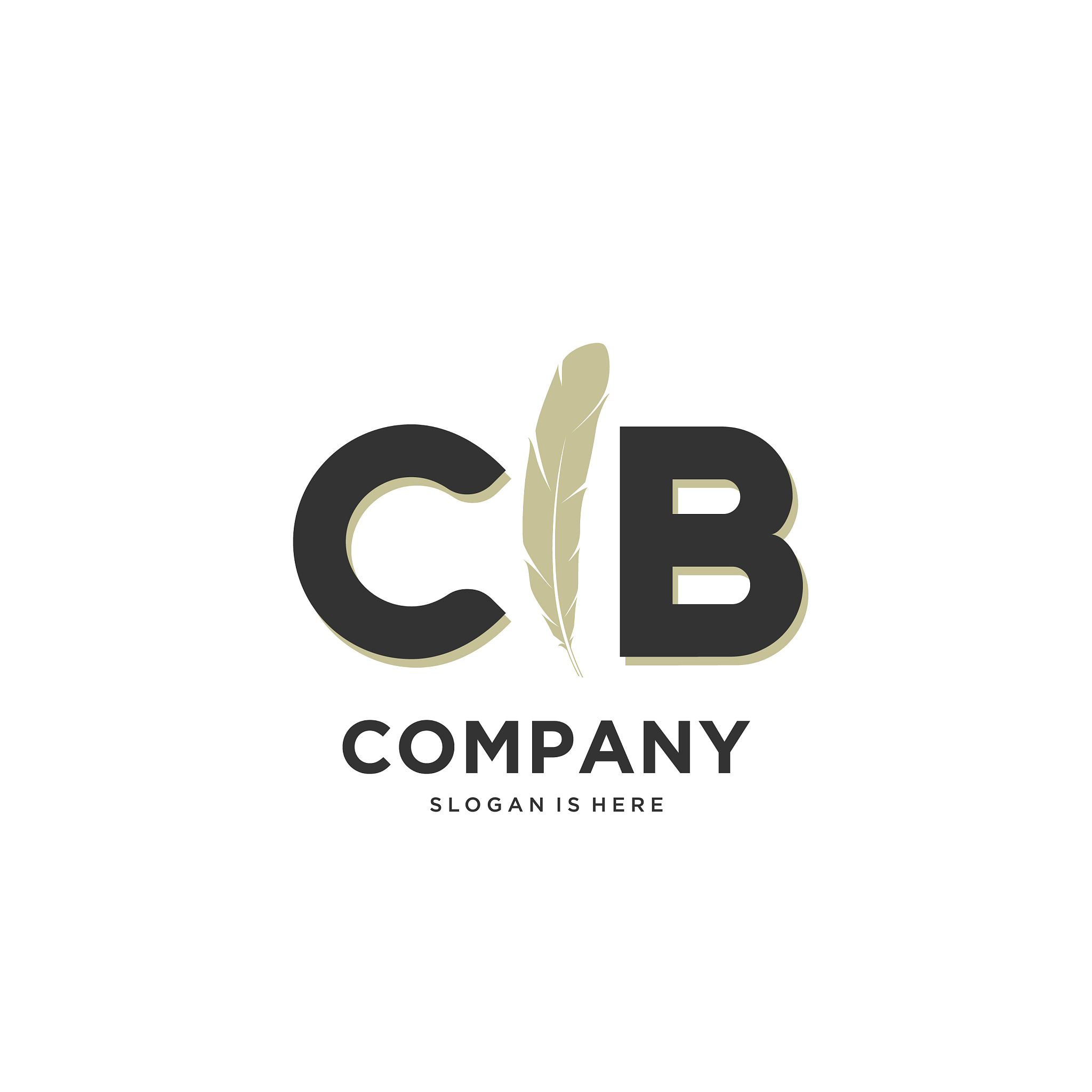 initial cb letter unique attractive creative