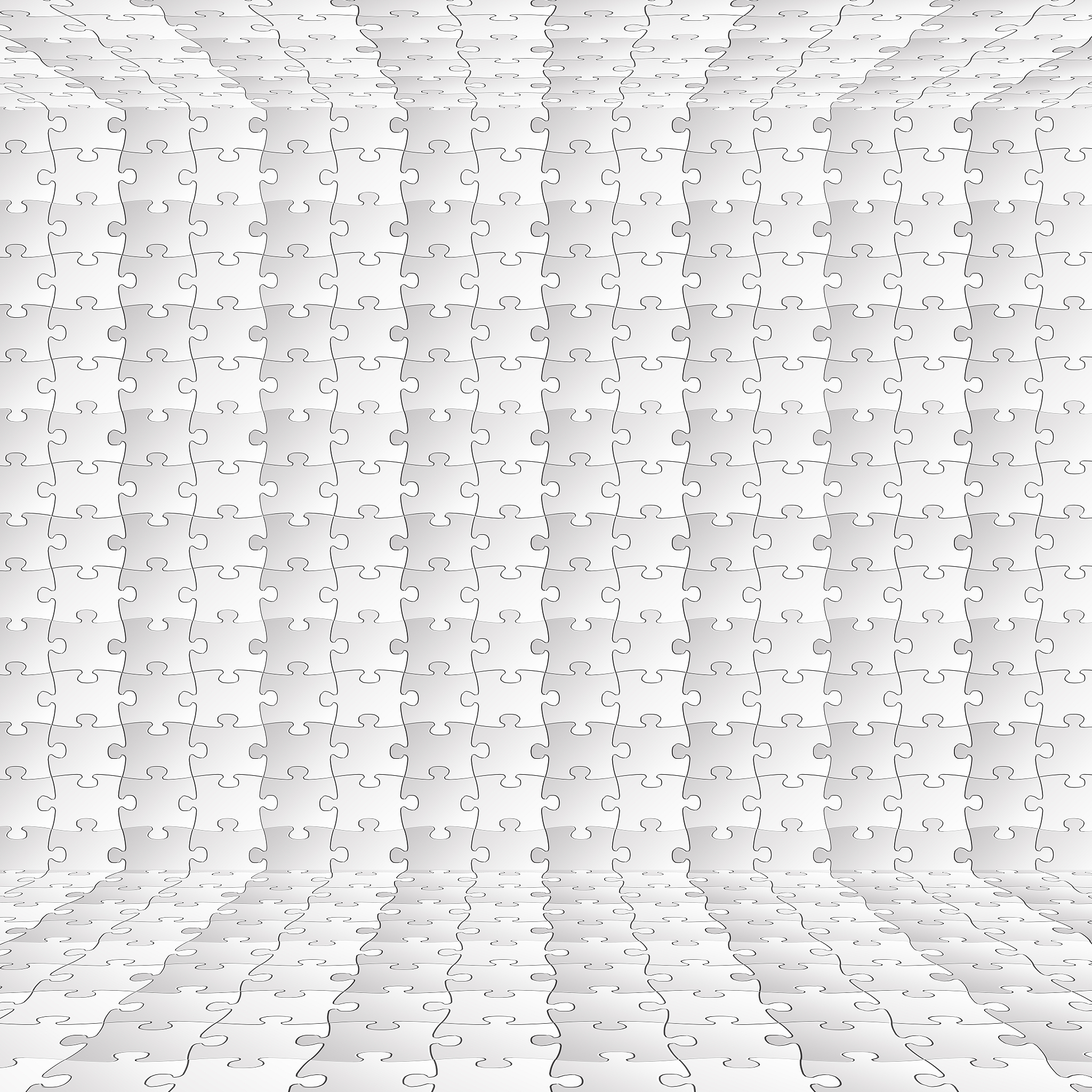puzzle wall, floor in black and white