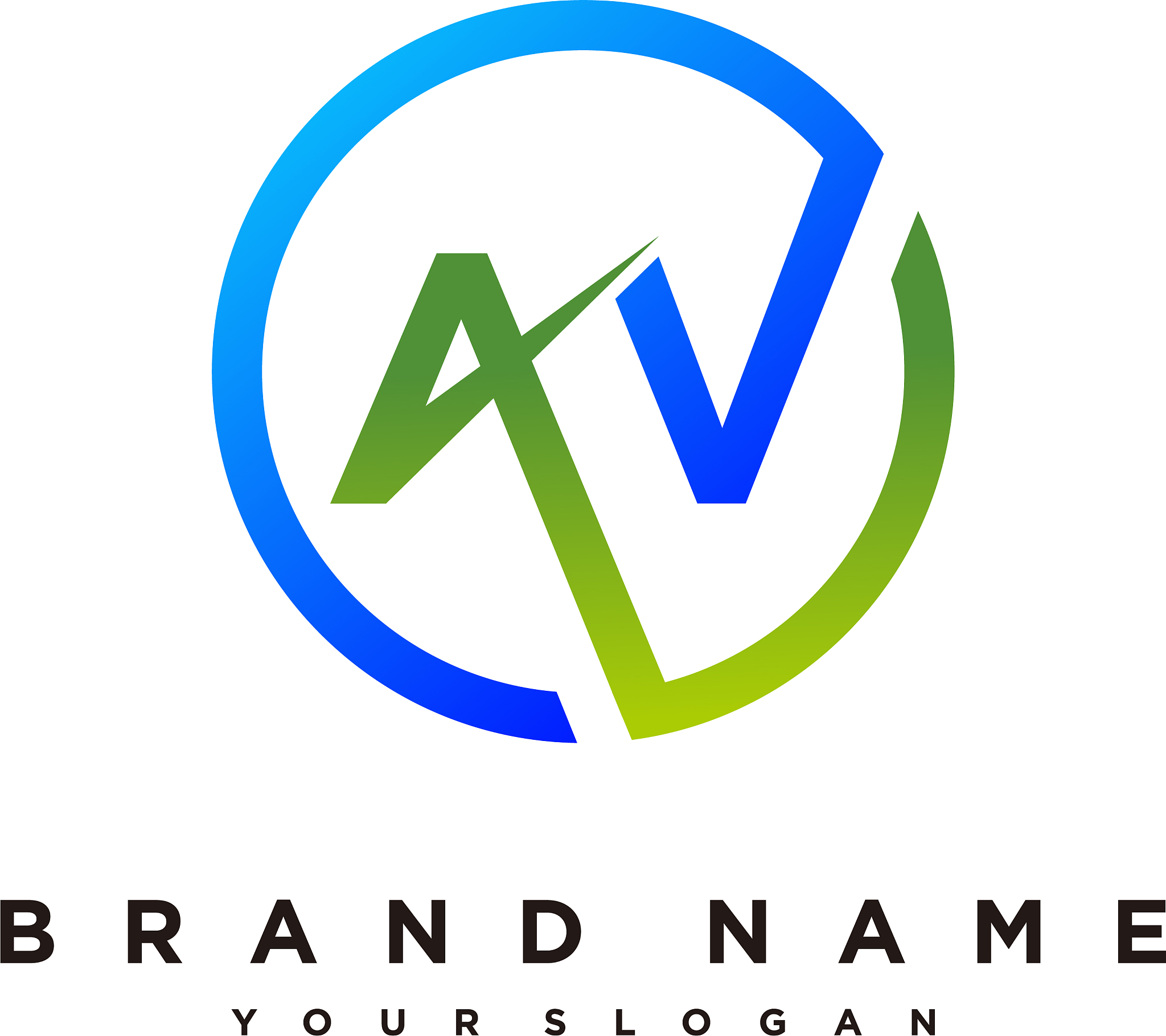 letter av logo design