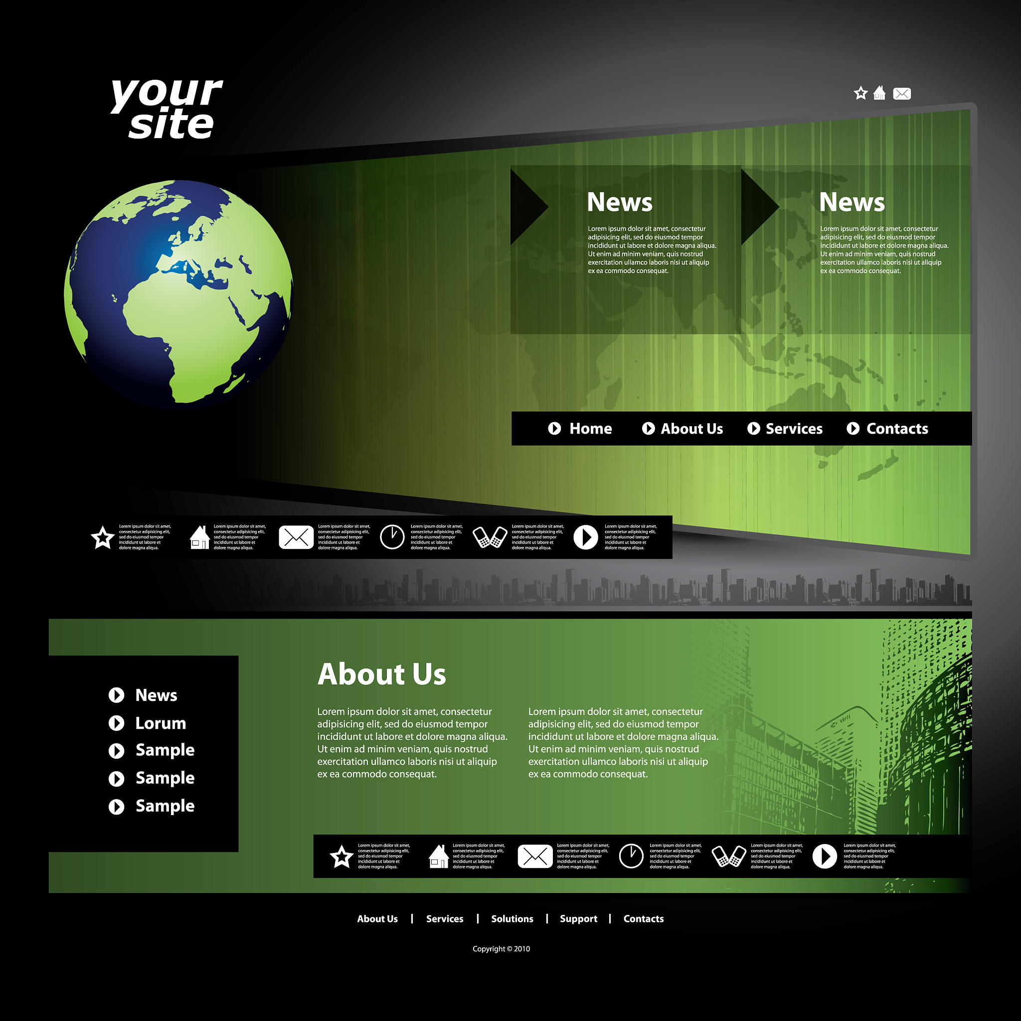 one page business website template