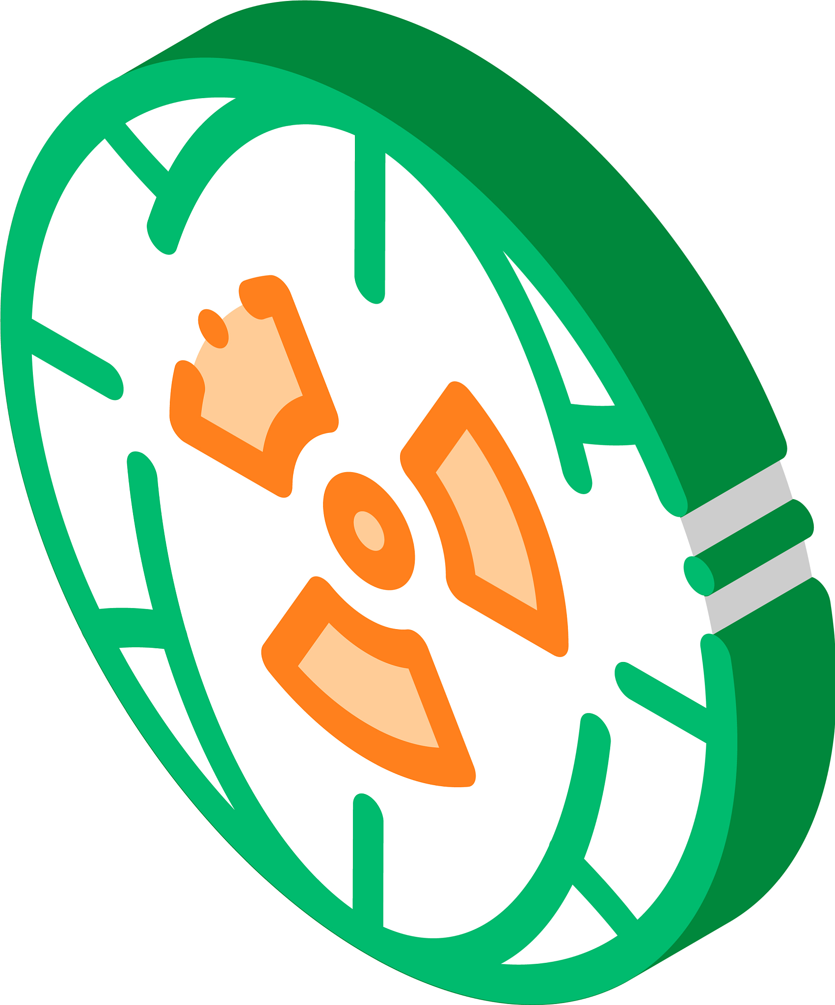 radiation symbol and planet isometric icon