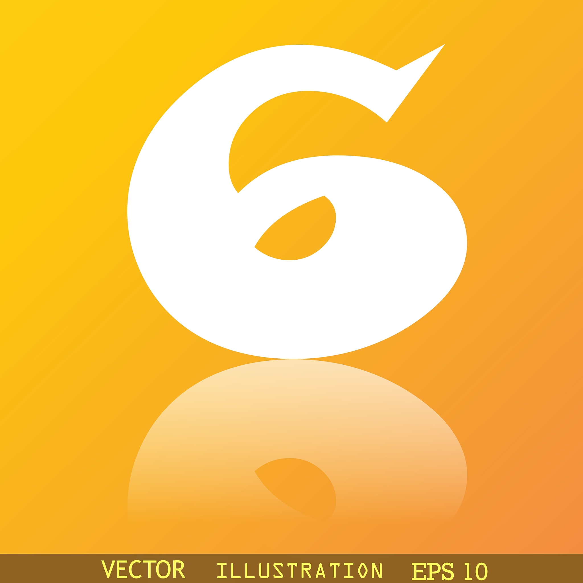 number six icon symbol flat modern web design with