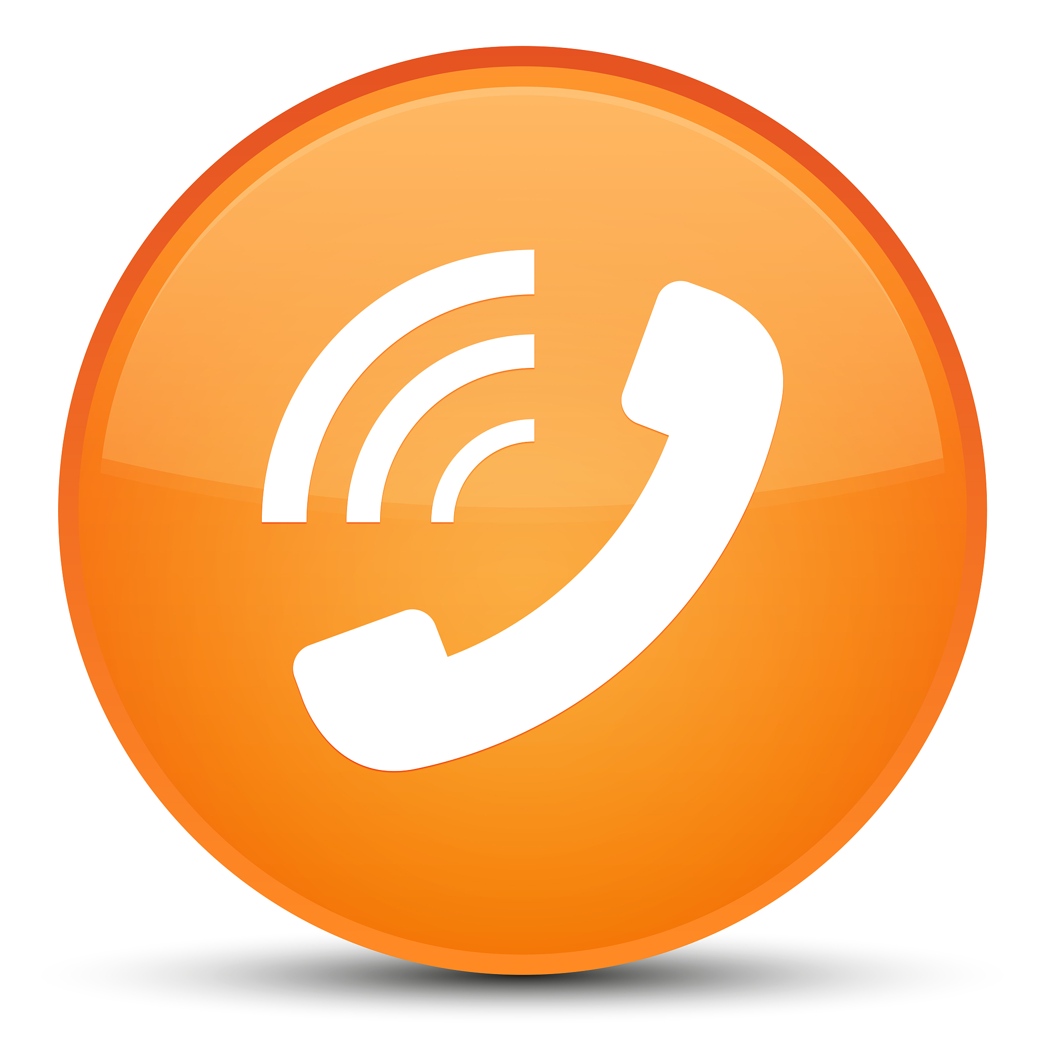 phone ringing icon special orange round button