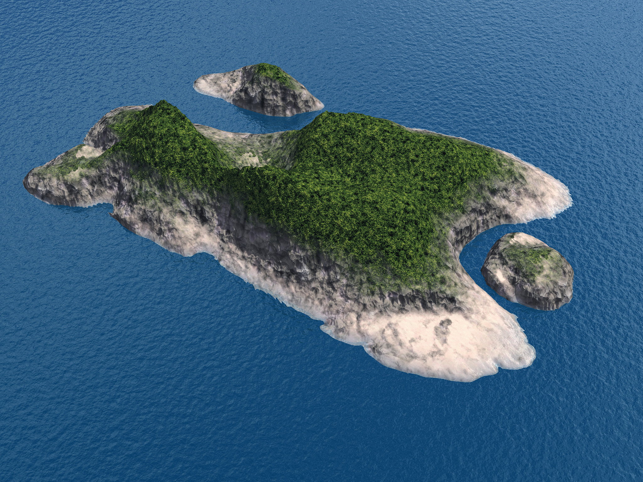 aerial view of island