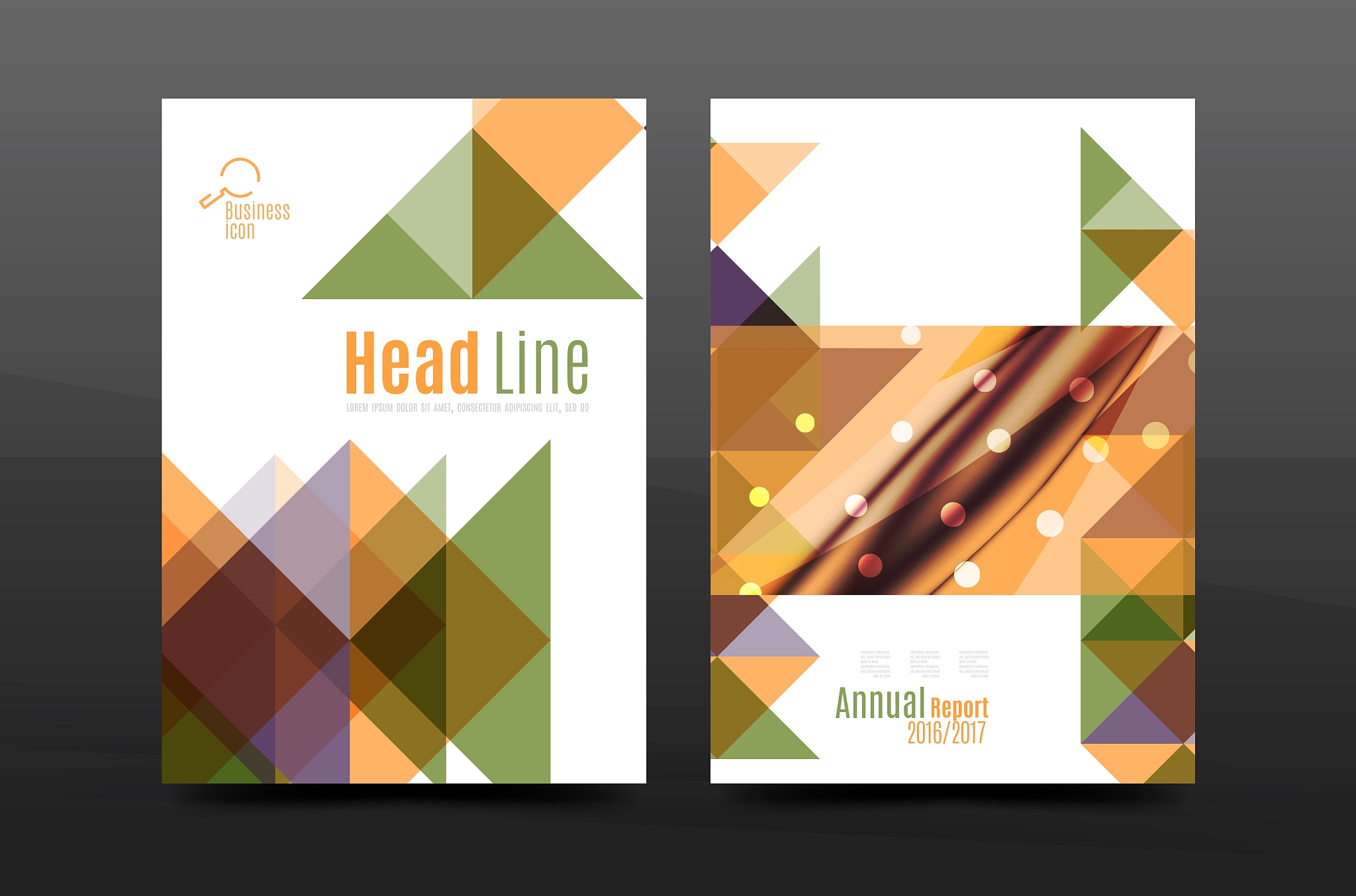 colorful geometry design annual report a4 cover