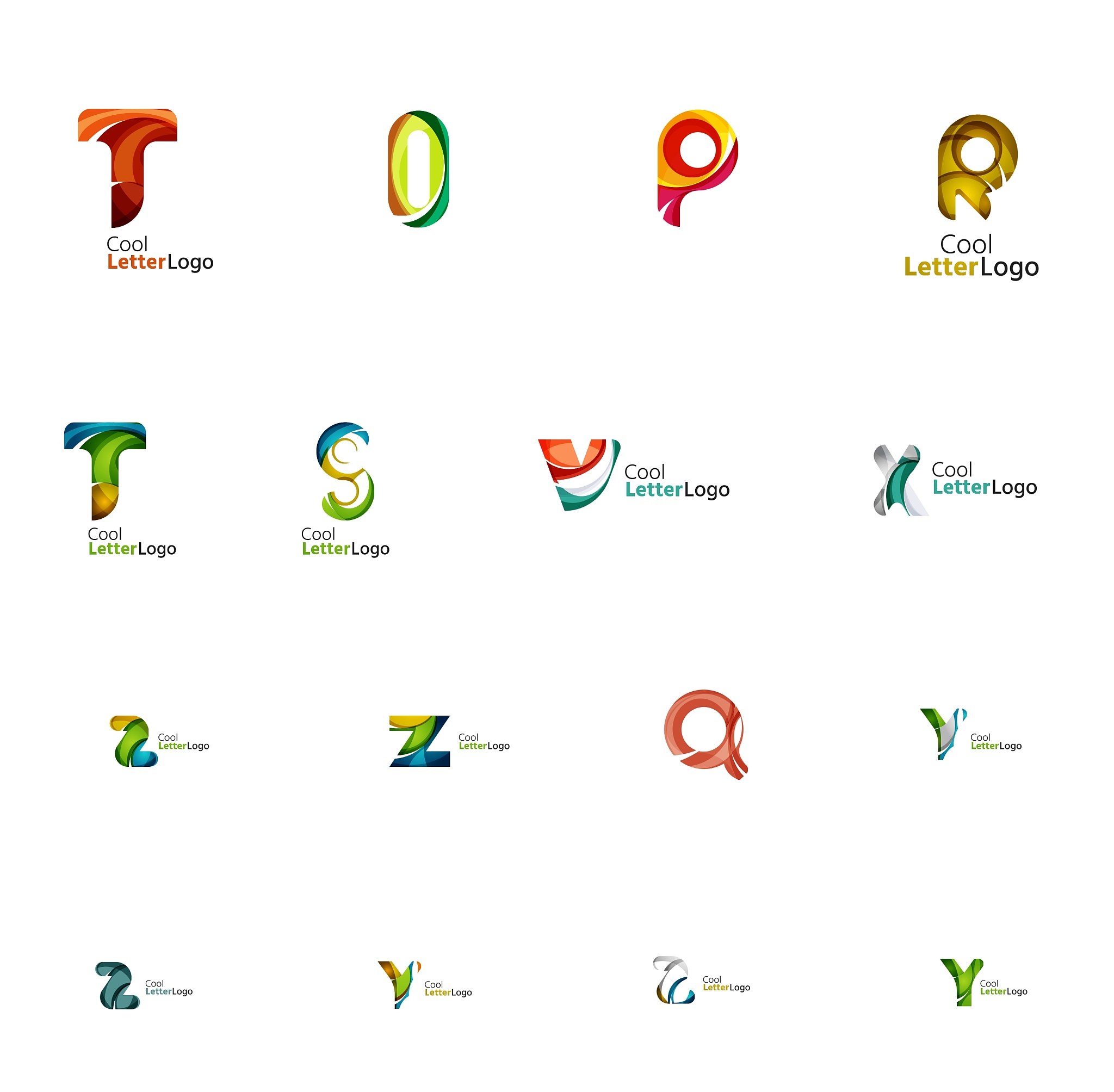 set of universal company logo ideas business icon