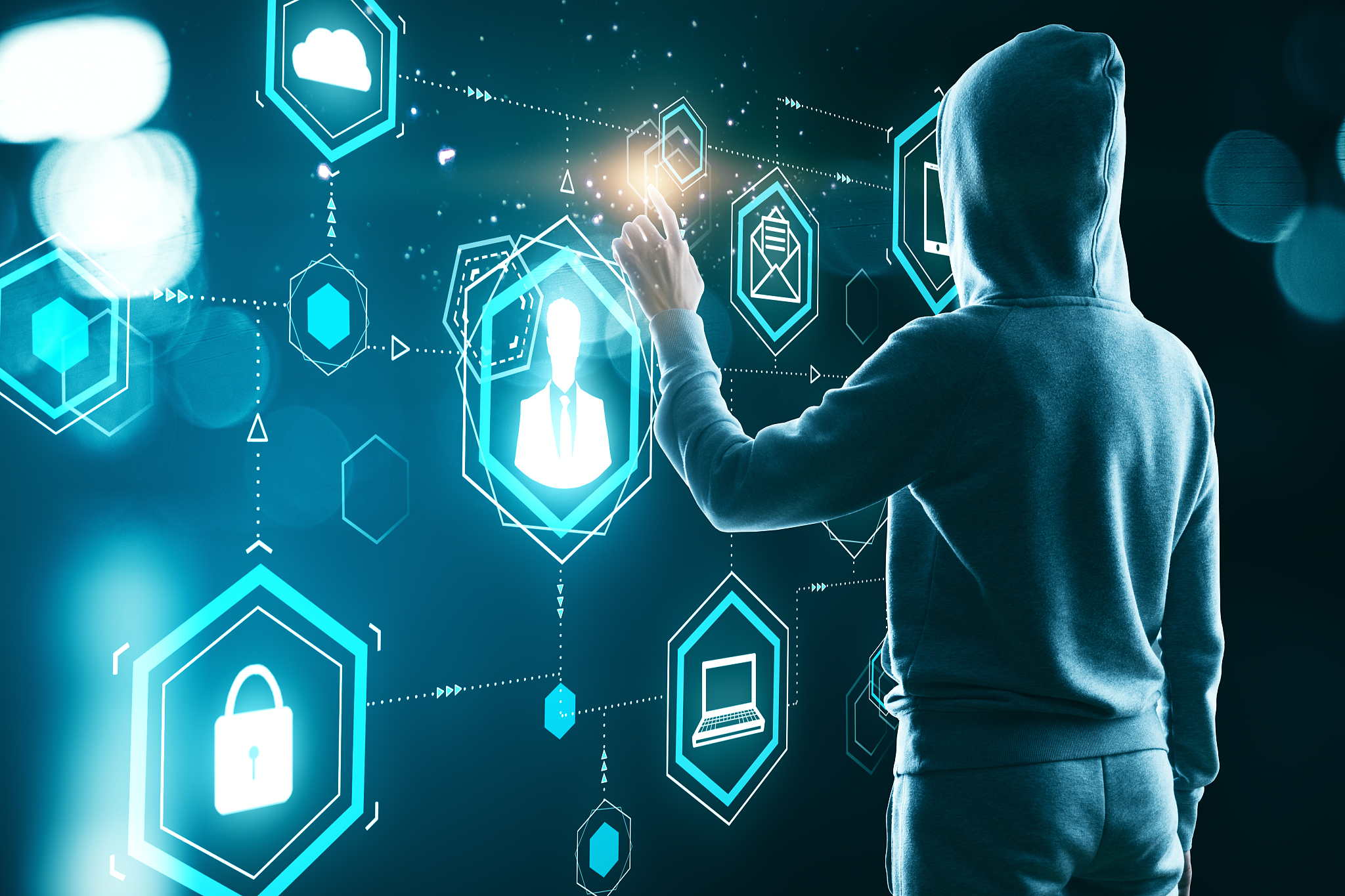 hacker with social network