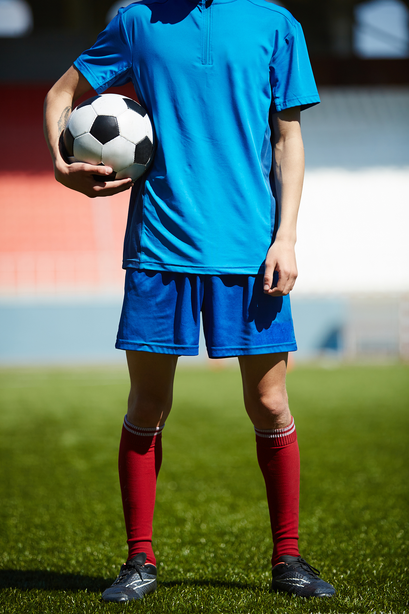 footballer with soccer ball