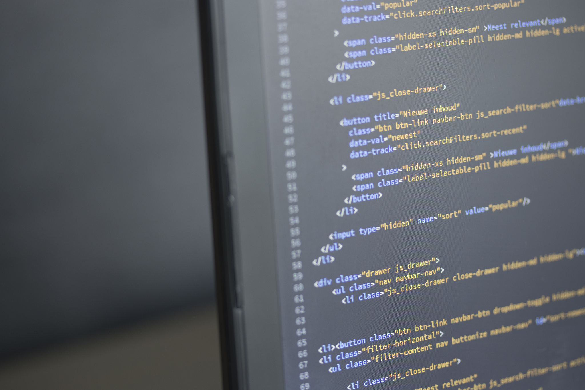 java code computer screen