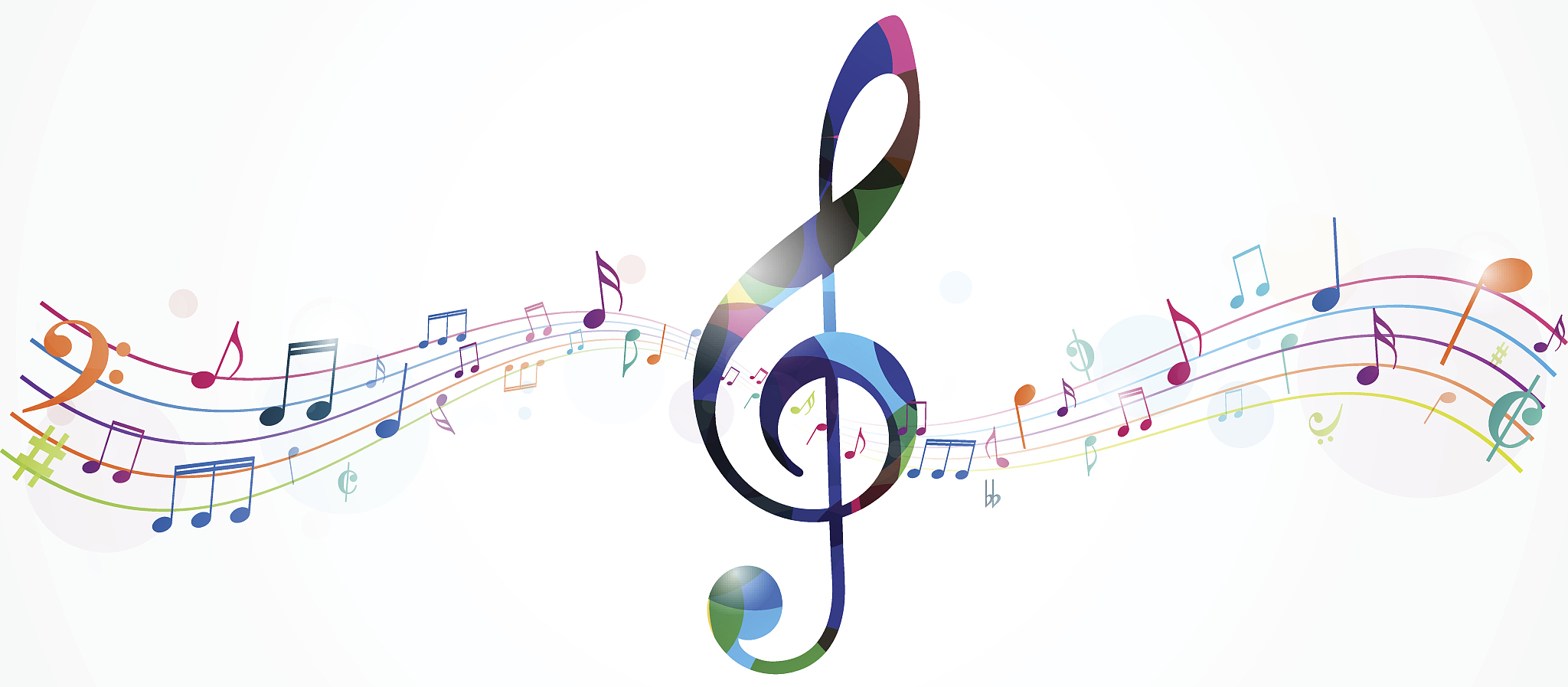 colorful music notes background