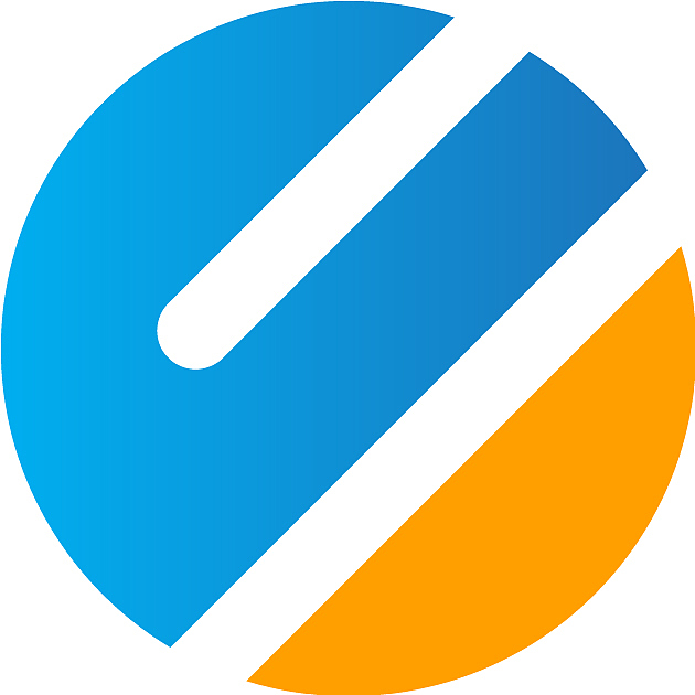 round colored technology business logo